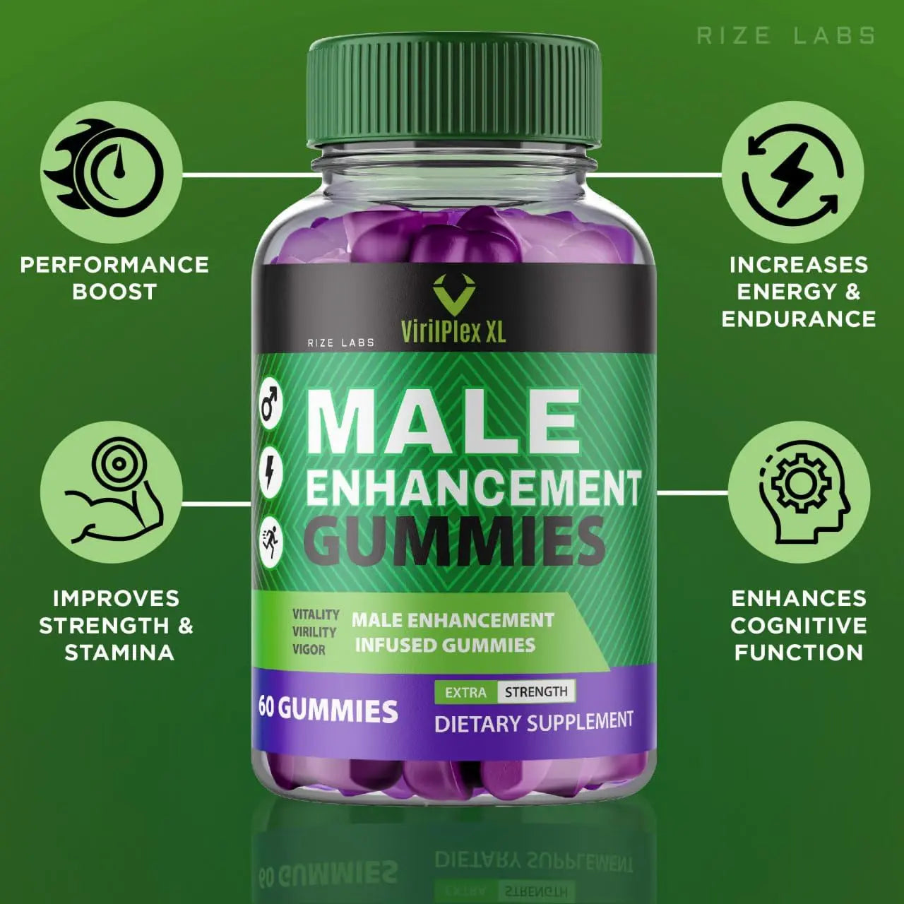 VirilPlex XL Male Performance Gummies, Premium Formula for Health and Wellbeing, VirilPlex XL for Men Gummys to Deliver Peak Performance Benefits, VirilPlexXL Gomitas (60 Gummies) rize labs uk supplements
