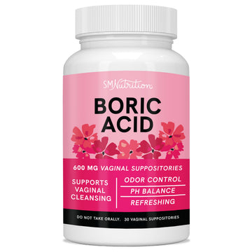 Boric Acid Suppositories for Women | 600mg | for pH Balance, Vaginal Odor & Itching | Feminine Hygiene SMNutrition uk supplements