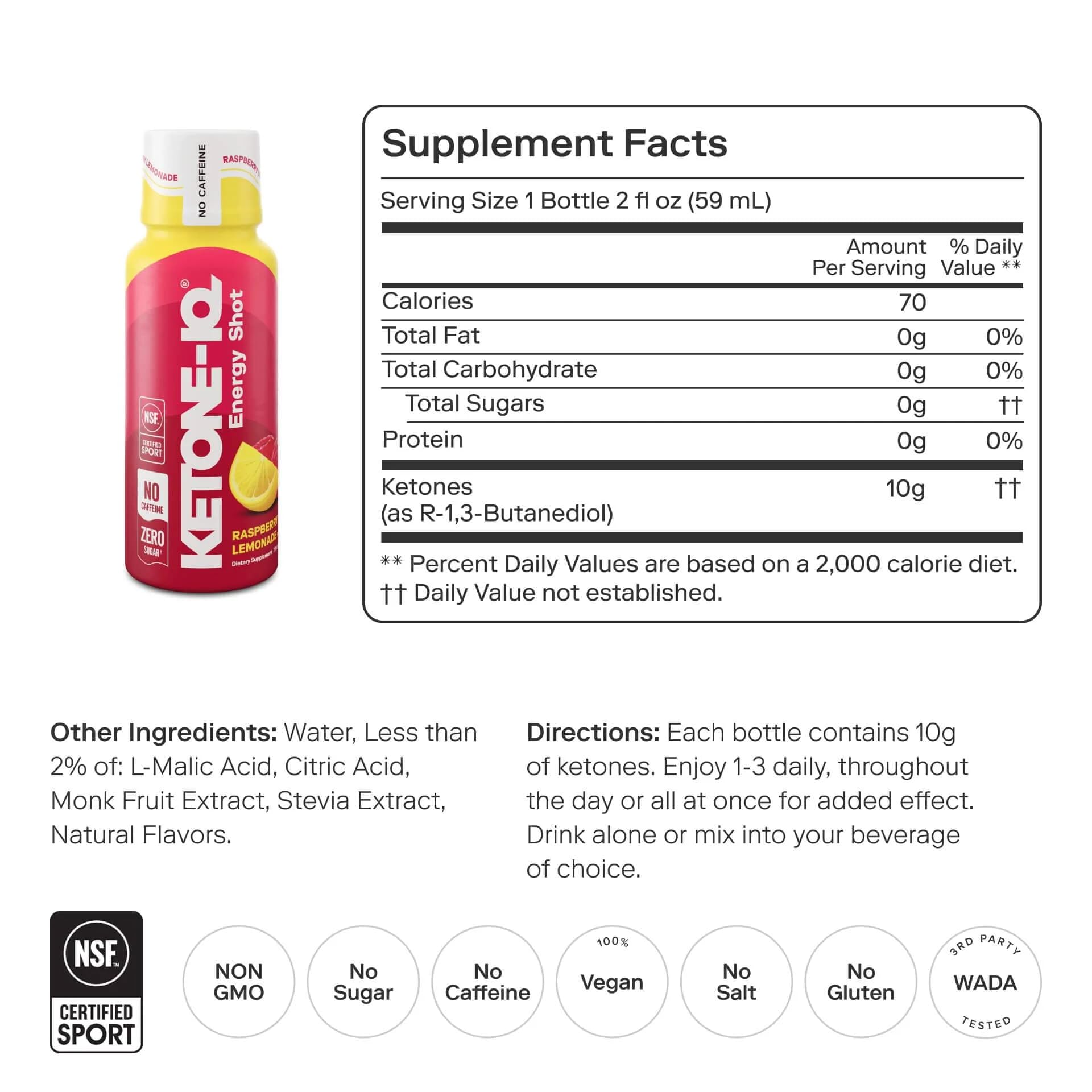 Ketone-IQ No Caffeine Performance Energy Shots – Ketone Fuel for Focus & Endurance, Metabolism Support, 10g Ketones, 12 Pack (Raspberry Lemonade) Ketone-IQ uk supplements