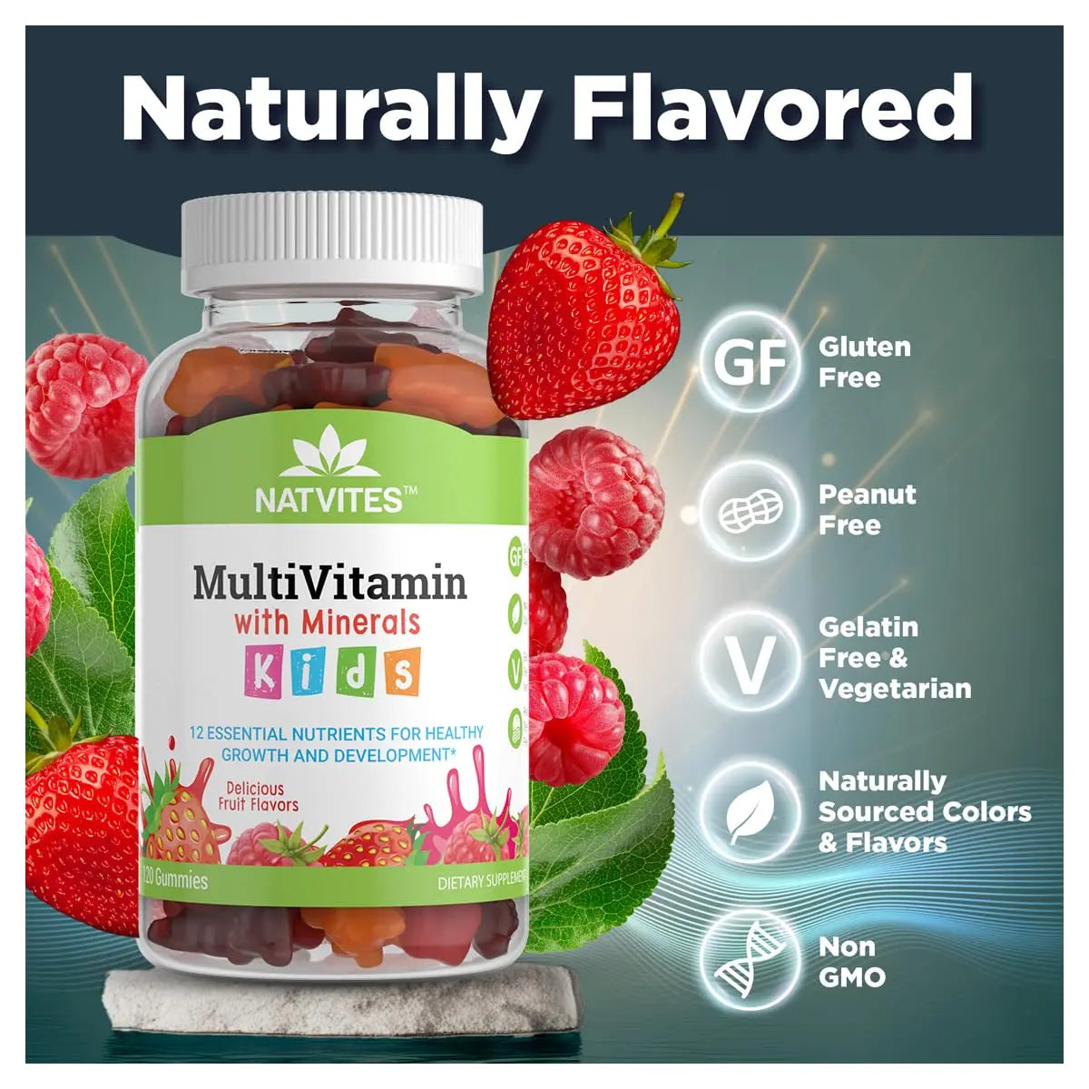 Natvites Complete Kids Multivitamin Gummies – 120 Count of Essential Daily Vitamins & Minerals for Immune Support, Focus, & Growth Natvites uk supplements