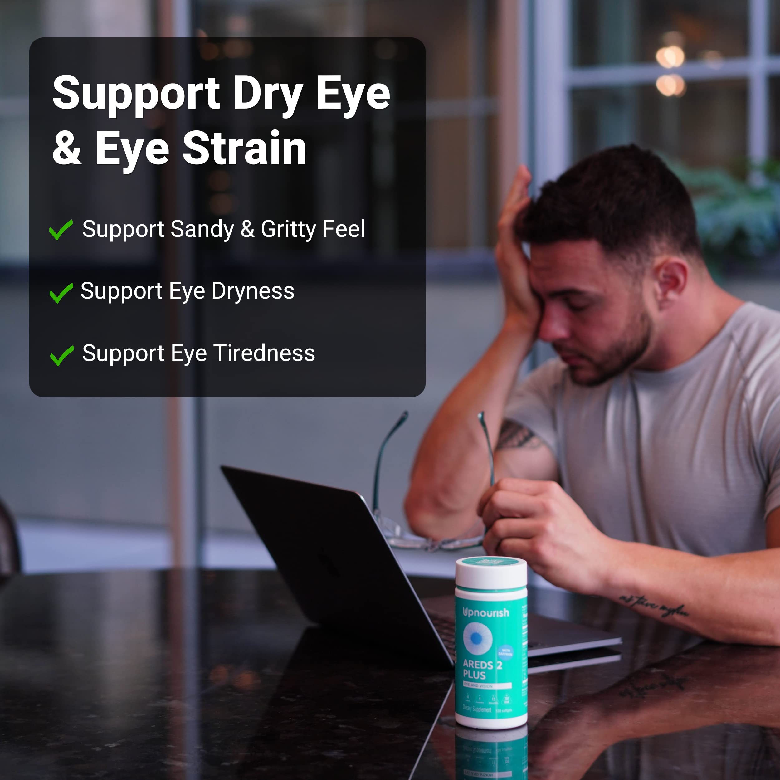UpNourish AREDS 2 Eye Vitamins for Seniors - Lutein Eye Health Supplement for Adults - Computer Eye Strain Relief, Ocular Health and Dry Eye Support - Vision & Eye Supplements for Women and Men UpNourish uk supplements