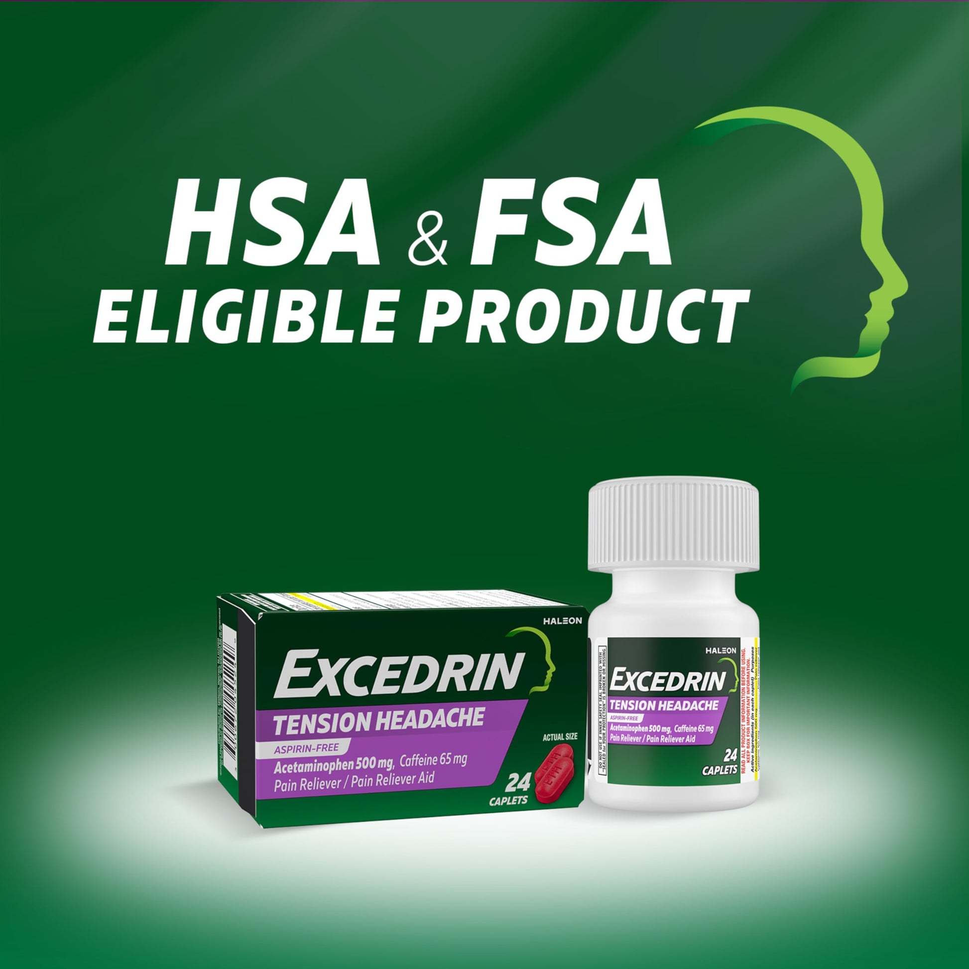 Excedrin Tension Headache Relief Caplets Without Aspirin for Head, Neck and Shoulder Pain Relief - 100 Count Excedrin uk supplements