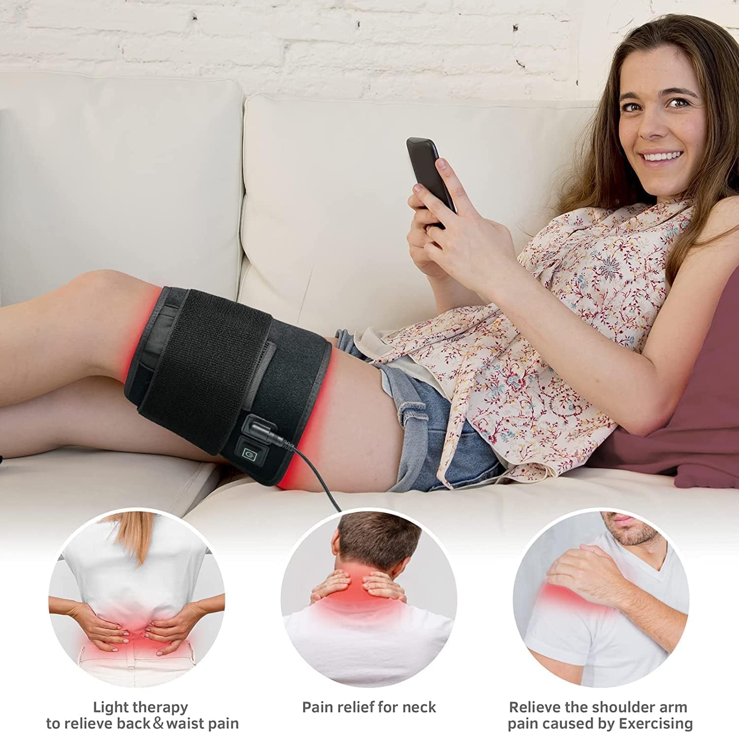 UTK Red Light Therapy Pad for Body Pain Relief, LED 660＆850nm Wearable Wrap Deep Therapy UTK uk supplements