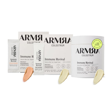 ARMRA Colostrum™ Premium Powder, Grass Fed, Gut Health Bloating Immunity Skin & Hair, Contains 400+ Bioactive Nutrients, Keto, Gluten & Fat Free (Blood Orange, Unflavored Bundle | 180 Servings) ARMRA uk supplements