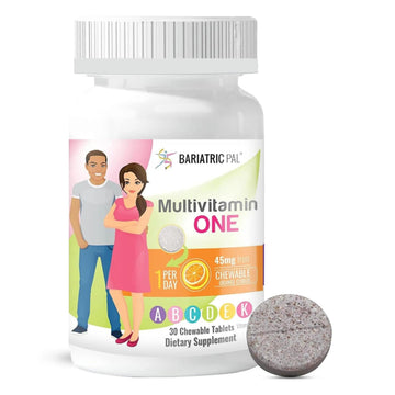 BariatricPal Multivitamin ONE 1 per Day! Bariatric Multivitamin Chewable with 45 mg of Iron | Orange Citrus | Vitamin for Bariatric Surgery Patients BariatricPal uk supplements