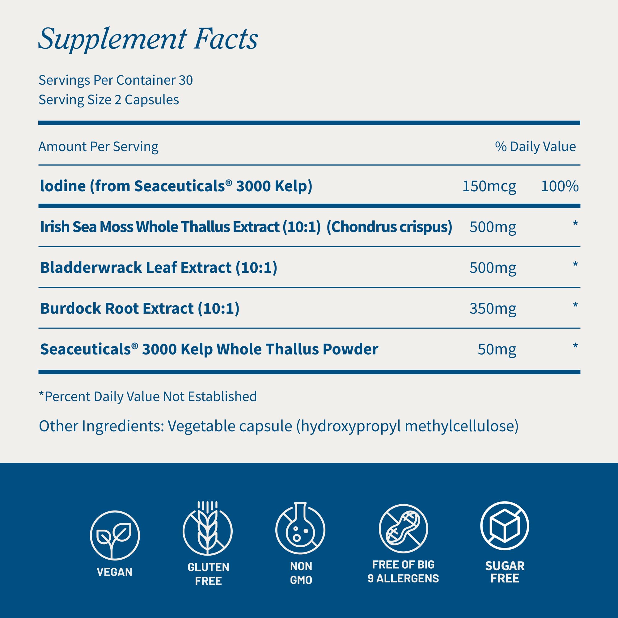 Snap Supplements Irish Sea Moss with Bladderwrack, Burdock Root & Iodine – Natural Sea Moss Supplement to Support Gut Health, Energy & Healthy-Looking Skin, 60 Vegan Capsules (1 Month Supply) Snap Supplements uk supplements