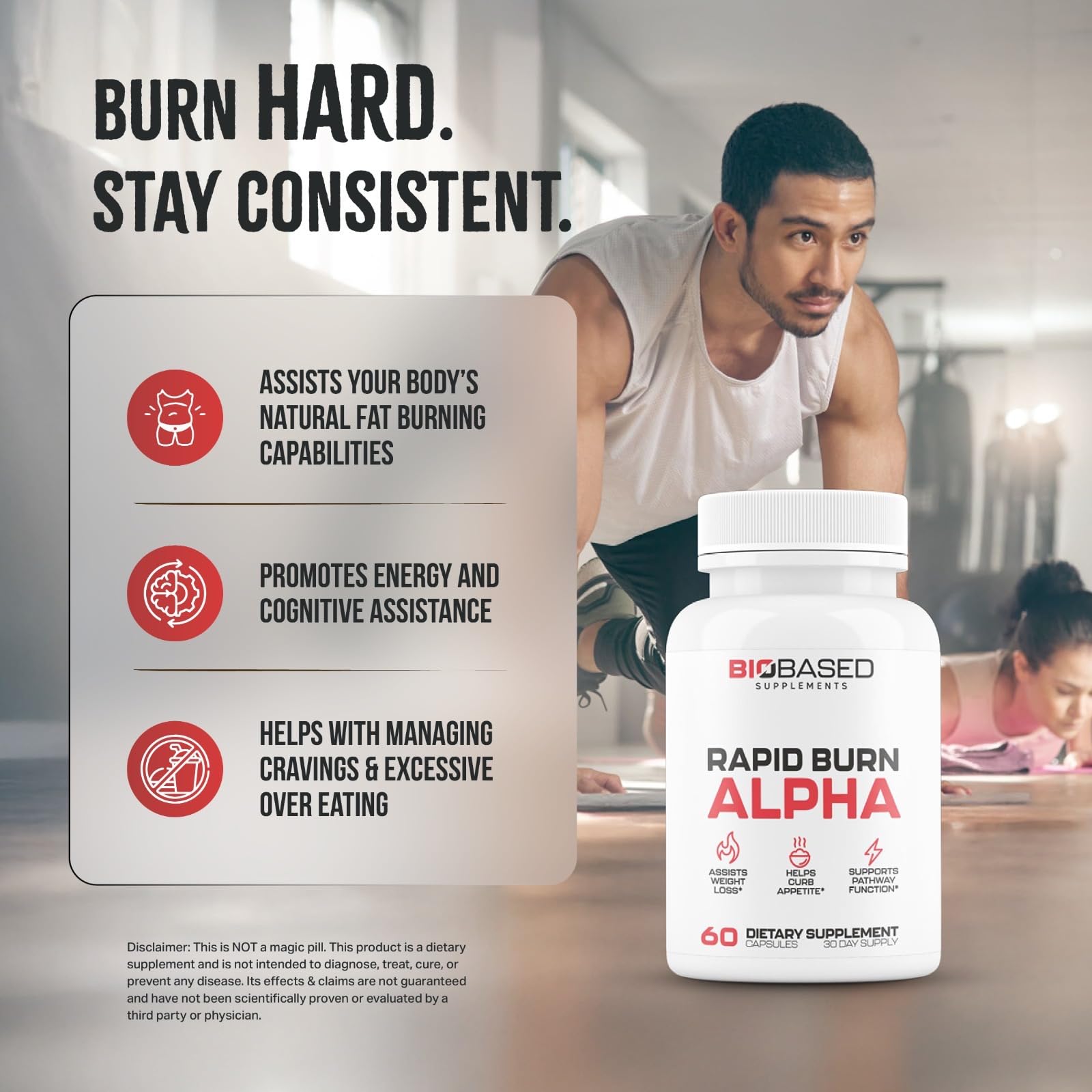 Rapid Burn Alpha - Fat Burner for Men - Supports Healthy Pathways Associated with  Activity - Supports Appetite Control, Energy Booster, Helps Increase Metabolism & Fat Loss - 60 Unisex Capsules Nutrimend IQ uk supplements