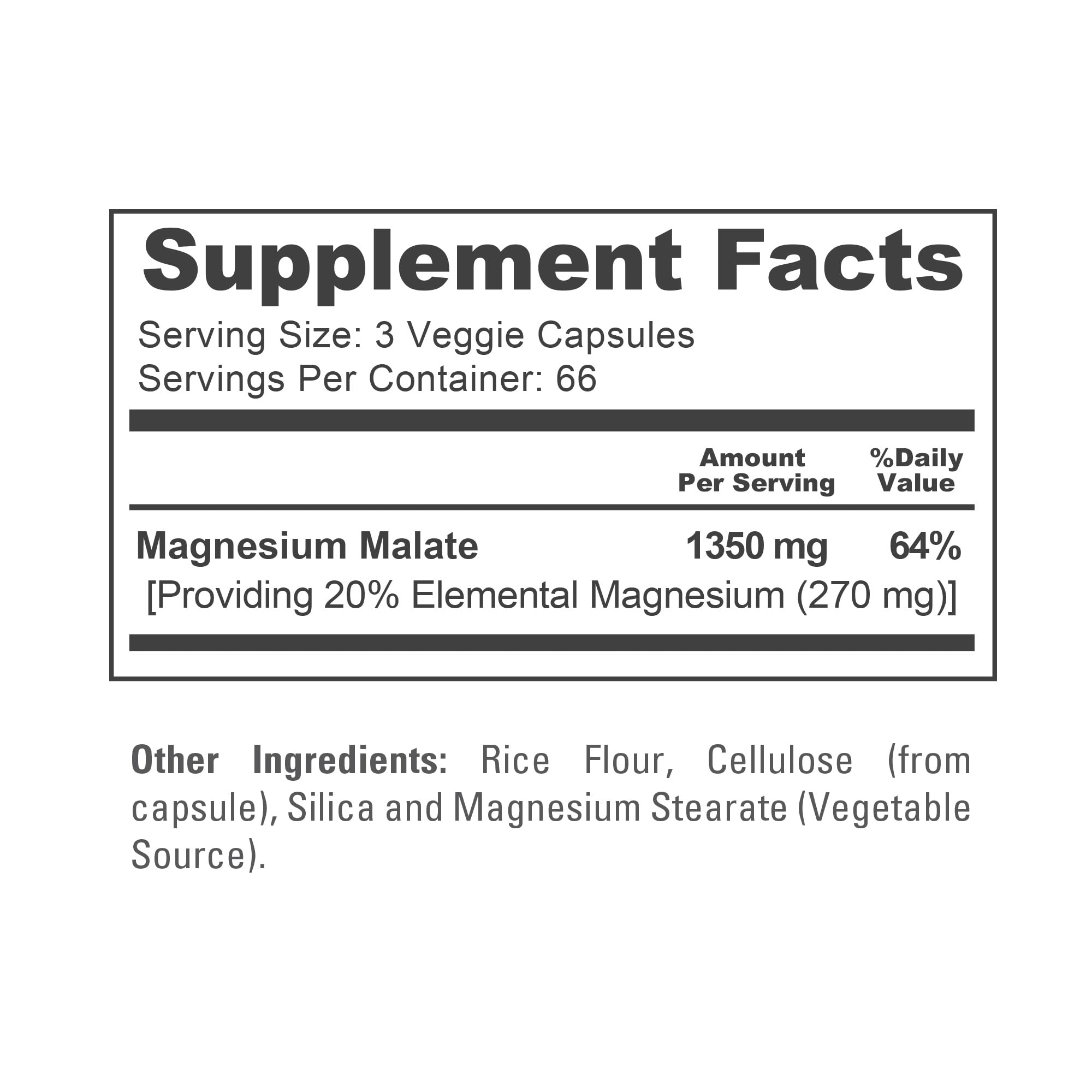 NusaPure Magnesium Malate 1350mg 200 Veggie Capsules (Vegan, Non-GMO, Vegan) NusaPure uk supplements