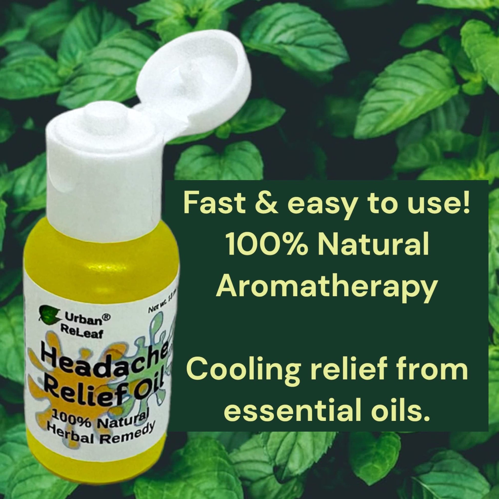 Urban ReLeaf Headache Relief Oil! 100% Natural Herbal Remedy, Sinus, Tension, Neck, Temples. Made in USA! Works Fast! Gentle Essential Oil Relief Urban ReLeaf uk supplements
