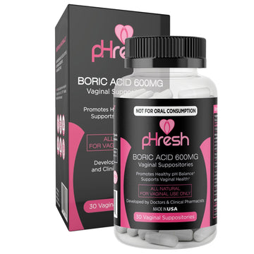 ACE NUTRITION pHresh Boric Acid Suppositories for Women, Suppositories for Odor Use, Natural Feminine Care Supports Vaginal Health & Promotes Healthy pH Balance - Made in USA ACE NUTRITION uk supplements
