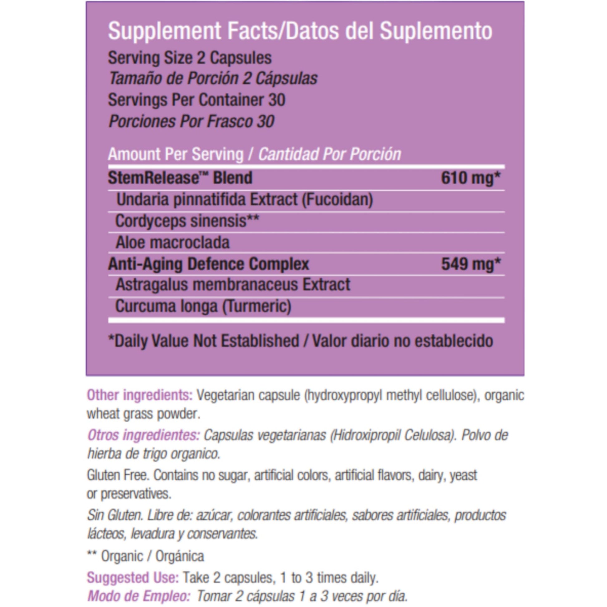 Stemtech Stemrelease3™ Cutting-Edge Stem Cell Nutrition for Natural Renewal and Youthful Vitality, Exclusive Blend for Enhanced Telomere Health 60 Capsules (3 Pack) StemTech uk supplements