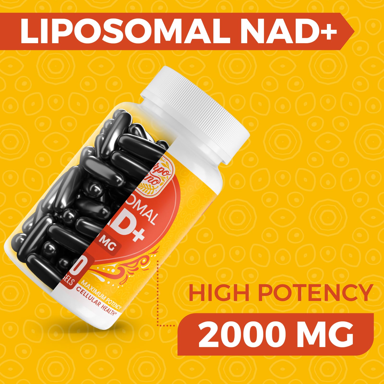 Cuerpo Sano 2000 MG NAD Supplement, Liposomal NAD+ with High Absorption, More Efficient Than Nicotinamide Riboside, Pure & Plus Boosting Supplement, Aging Defense, Metabolism & Cellular, 60 softgels Cuerpo Sano uk supplements