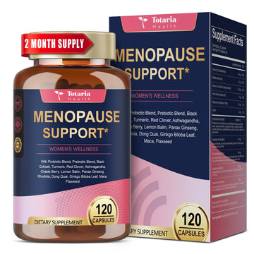 40-in-1 Menopause Supplements for Women, Multibenefit & Complete Black Cohosh for Hot Flashes, Night Sweats & Hormone Balance, w/ Probiotics, DIM, Vitex, Dong Quai, Red Clover and More, 120 Vegan Caps Totaria uk supplements