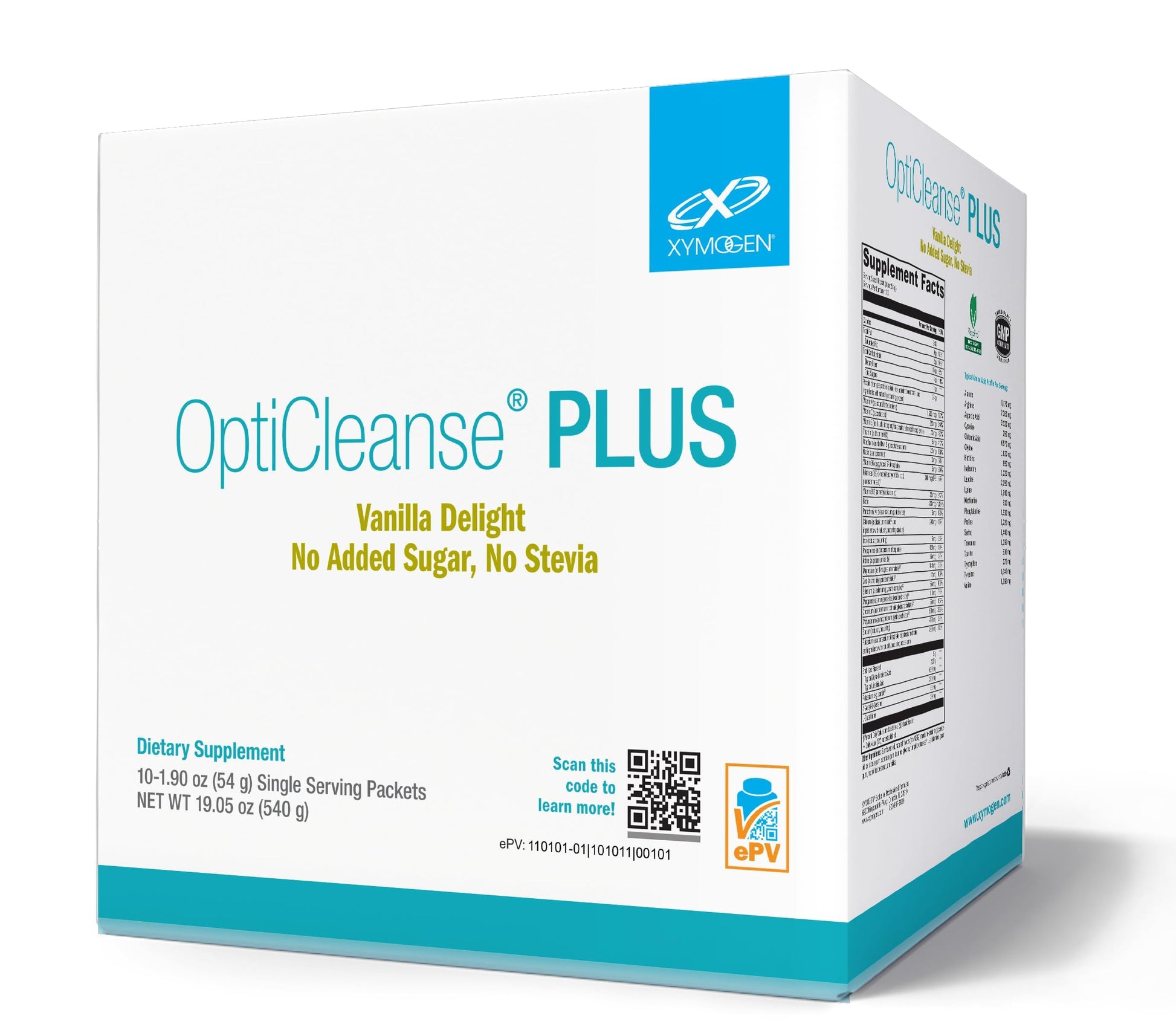 XYMOGEN OptiCleanse Plus - Gut Cleanse Powder - B Vitamins, Plant-Based Protein - Gluten-Free, Sugar-Free & Vegan - Vanilla Delight Flavor - 10 Servings XYMOGEN uk supplements