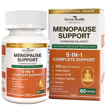 Anven Health Menopause Supplements for Women, Vitamin D3 & B6, Menopause Relief Probiotics Supports Hot Flashes, Night Sweats, Bloating & Gut Health with Black Cohosh, Herbs, Collagen | 60 Veggie Caps Anven Health uk supplements