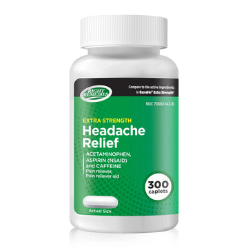 RIGHT REMEDIES Extra Strength Headache Relief with Acetaminophen, Aspirin (NSAID) & Caffeine, (300 caplets), Back & Body Pain Relief, Compare to The Active Ingredients in Excedrin® Extra Strength RIGHT REMEDIES uk supplements