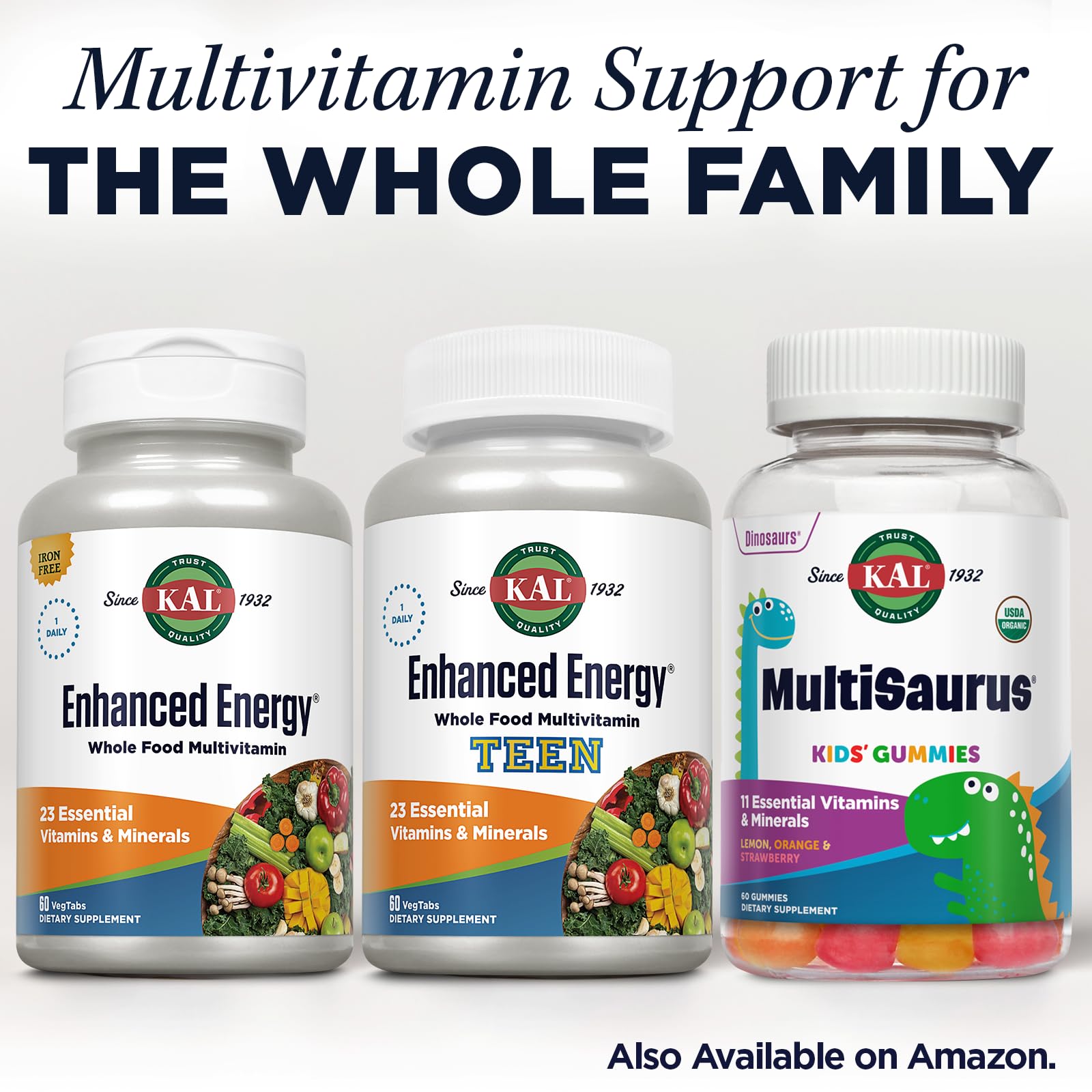 KAL Enhanced Energy Supplements, Whole Food Chewable Multivitamin with Iron, 3 Daily, 23 Essential Vitamins and Minerals, Super Foods, Enzymes, Mango Pineapple Flavor, 60-Day Guarantee, 20 Serv, 60ct KAL uk supplements