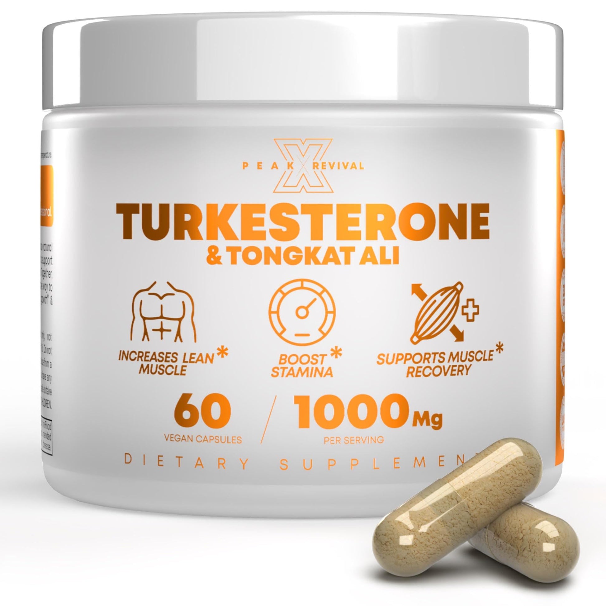 Peak Revival-X Turkesterone & Tongkat Ali 1000mg Supplement - 500mg Ajuga Turkestanica Per Serving Increase Stamina, Lean Muscle Growth & Recovery - Made in The USA (60 Capsules) Peak Revival-X uk supplements