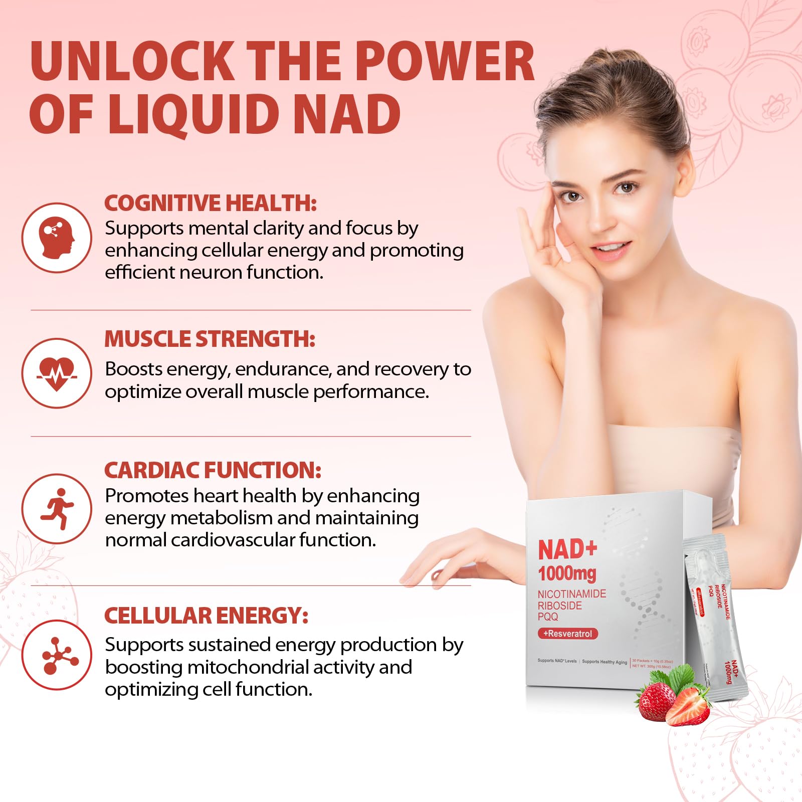 ZOROAHER 1000mg High-Potency NAD+ Liquid Supplement, Nicotinamide Riboside & Resveratrol with PQQ, Boosts Cellular Energy, Focus & Healthy Aging - 1 Pc ZOROAHER uk supplements