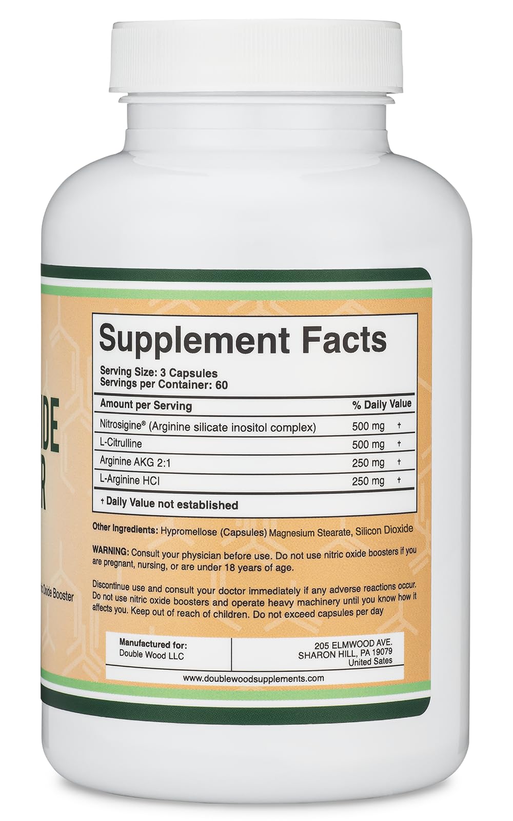 Nitric Oxide Supplement (Stim Free Pre Workout) - Nitric Oxide Booster with Nitrosigine Double Wood Supplements uk supplements