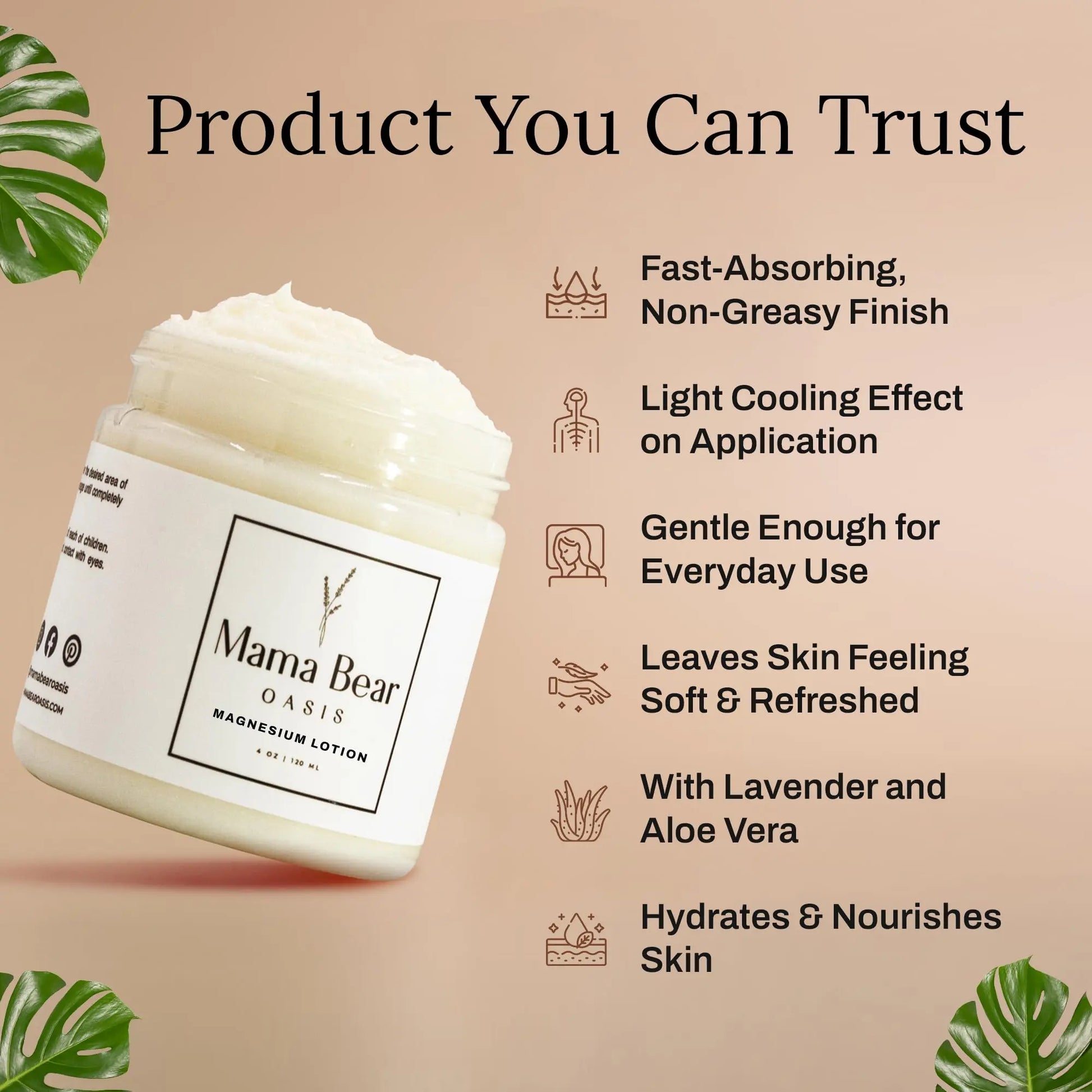 Mama Bear Oasis Lotion - Magnesium Cream - Lavender Magnesium Lotion for Foot, Hands, Legs, Toes Includes Arnica, Vitamin B6, Aloe Vera, MSM (Pack of 2) Mama Bear Oasis uk supplements