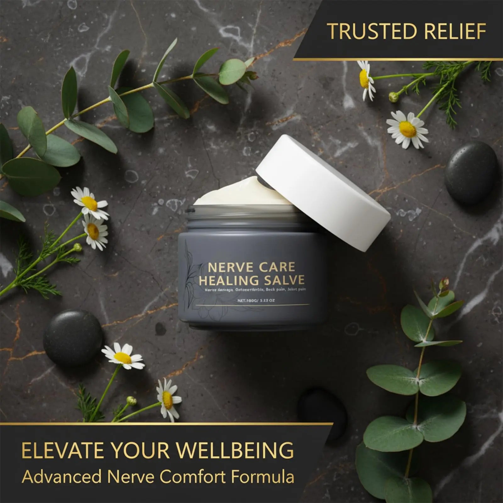 Nerve Care Healing Salve, Professional Neuro-Relief Cream - Use on Feet, Hands, Legs, and Joints to Calm Uncomfortable Sensations, 3.53 oz TACOHO uk supplements