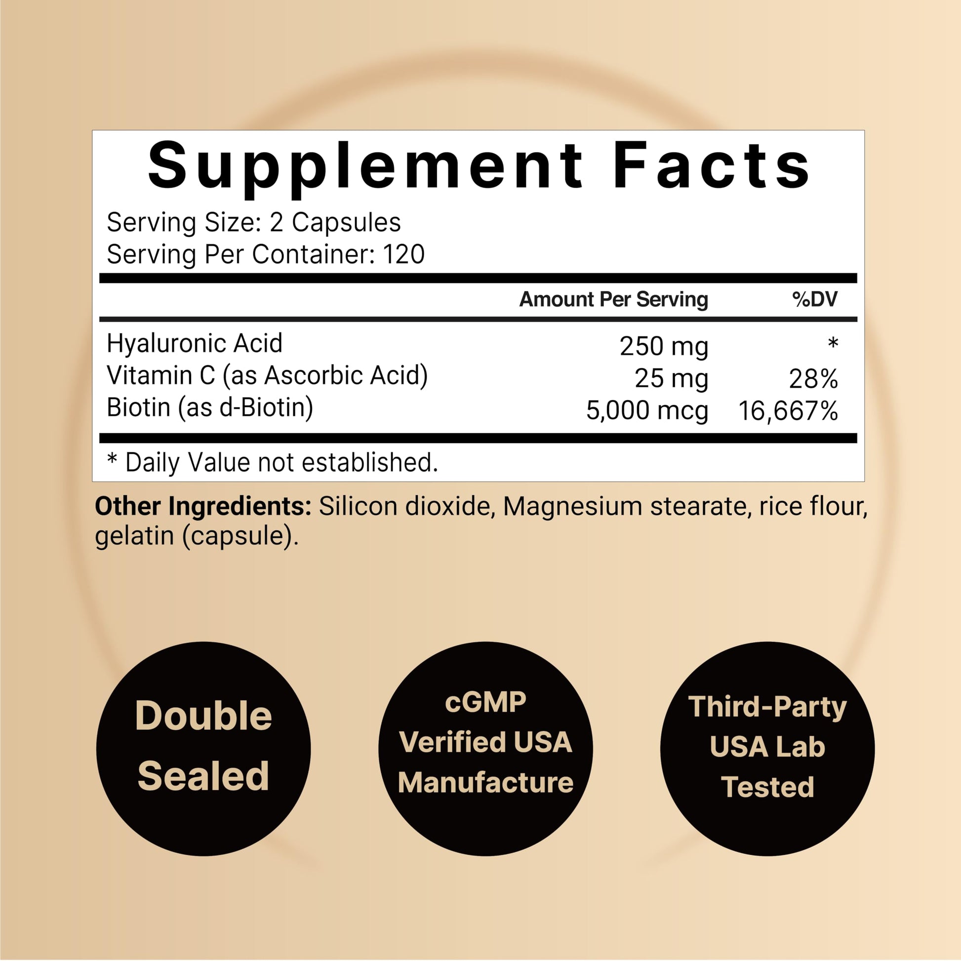 NatureBell Hyaluronic Acid Supplements 250mg | 240 Capsules, with Biotin 5000mcg NatureBell uk supplements