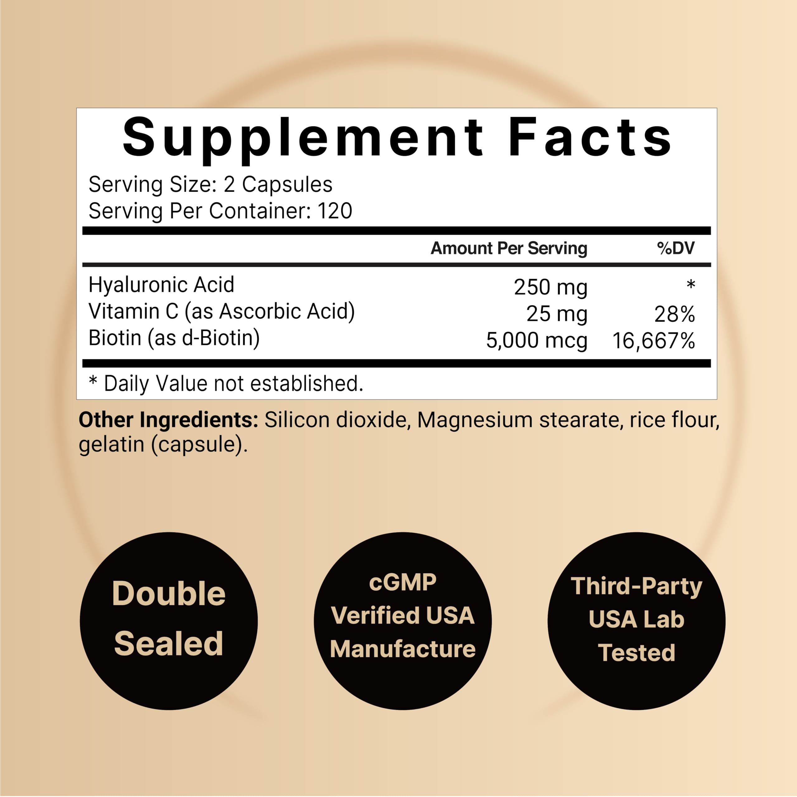 NatureBell Hyaluronic Acid Supplements 250mg | 240 Capsules, with Biotin 5000mcg NatureBell uk supplements