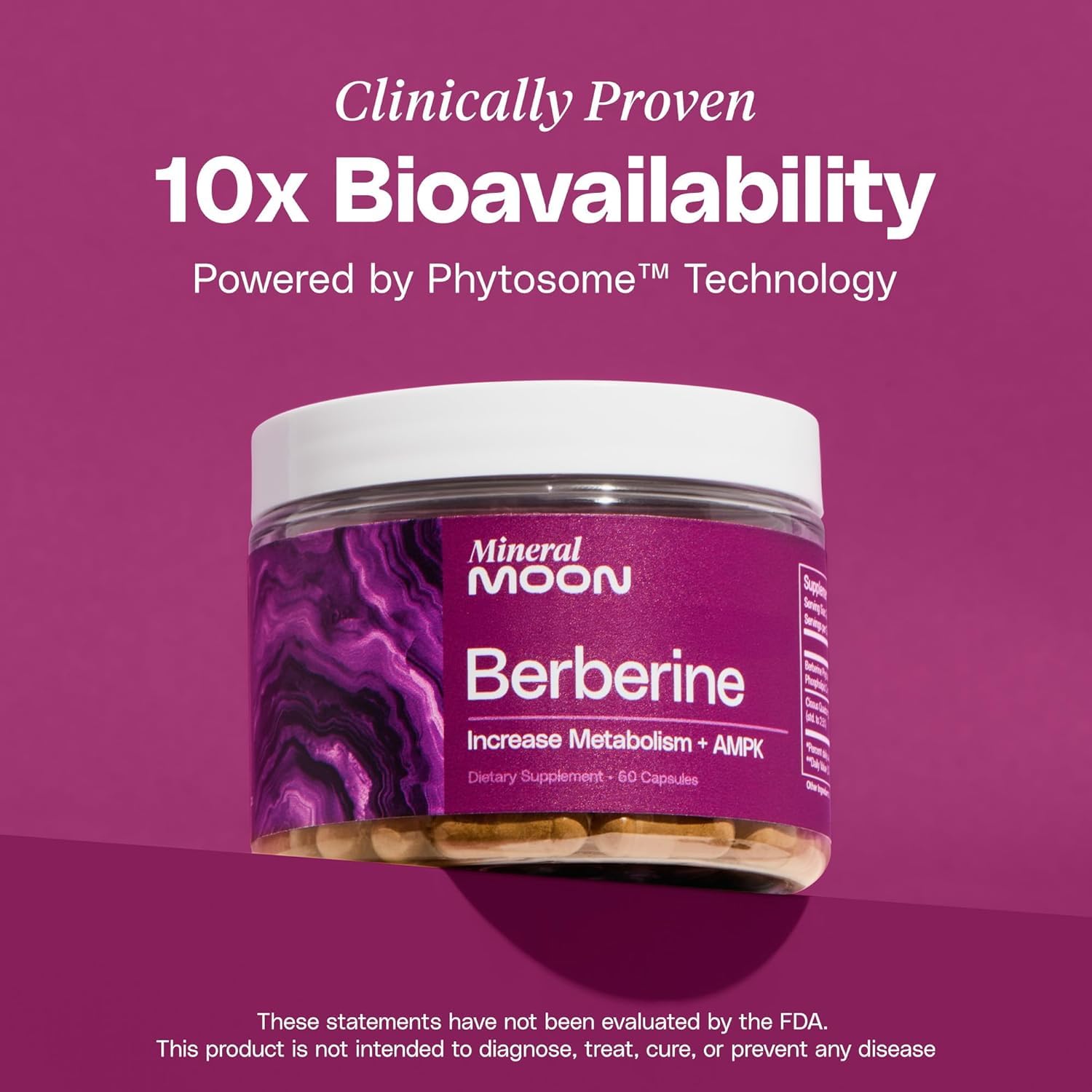 Mineral Moon Premium Berberine Supplement Body Composition, 60 Capsules - with Cissus Quadrangularis & Berberine Phytosome - Supports Overall Wellness Mineral Moon uk supplements