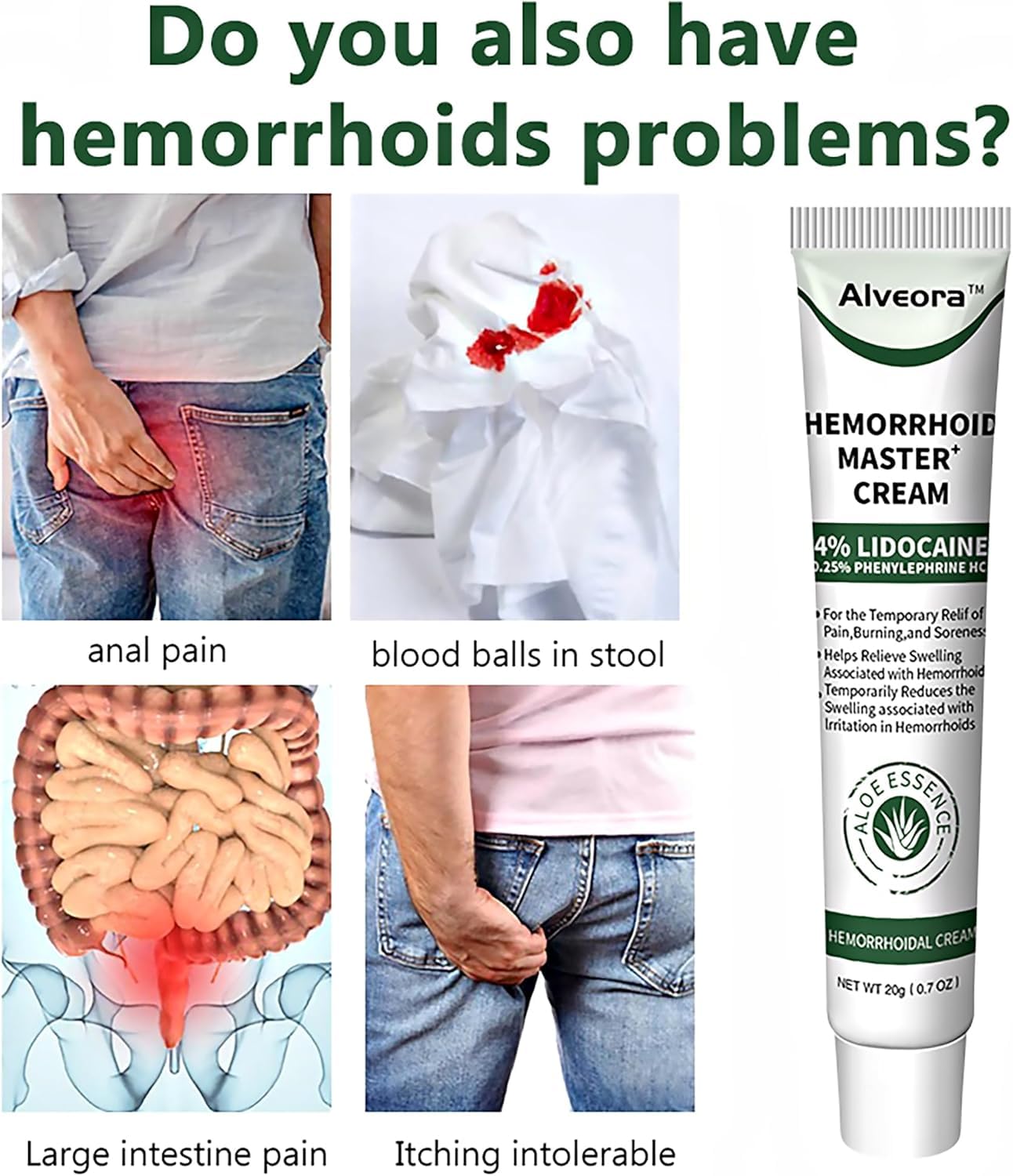 SOLUMIRA Perianal Care Cream, Hemorrhoid & Fissure Ointment with 4 Applicators, Relief Anal Pain, Itching, Swelling, Discomfort, Natural Herbs Fast Acting Ingredients SOLUMIRA uk supplements