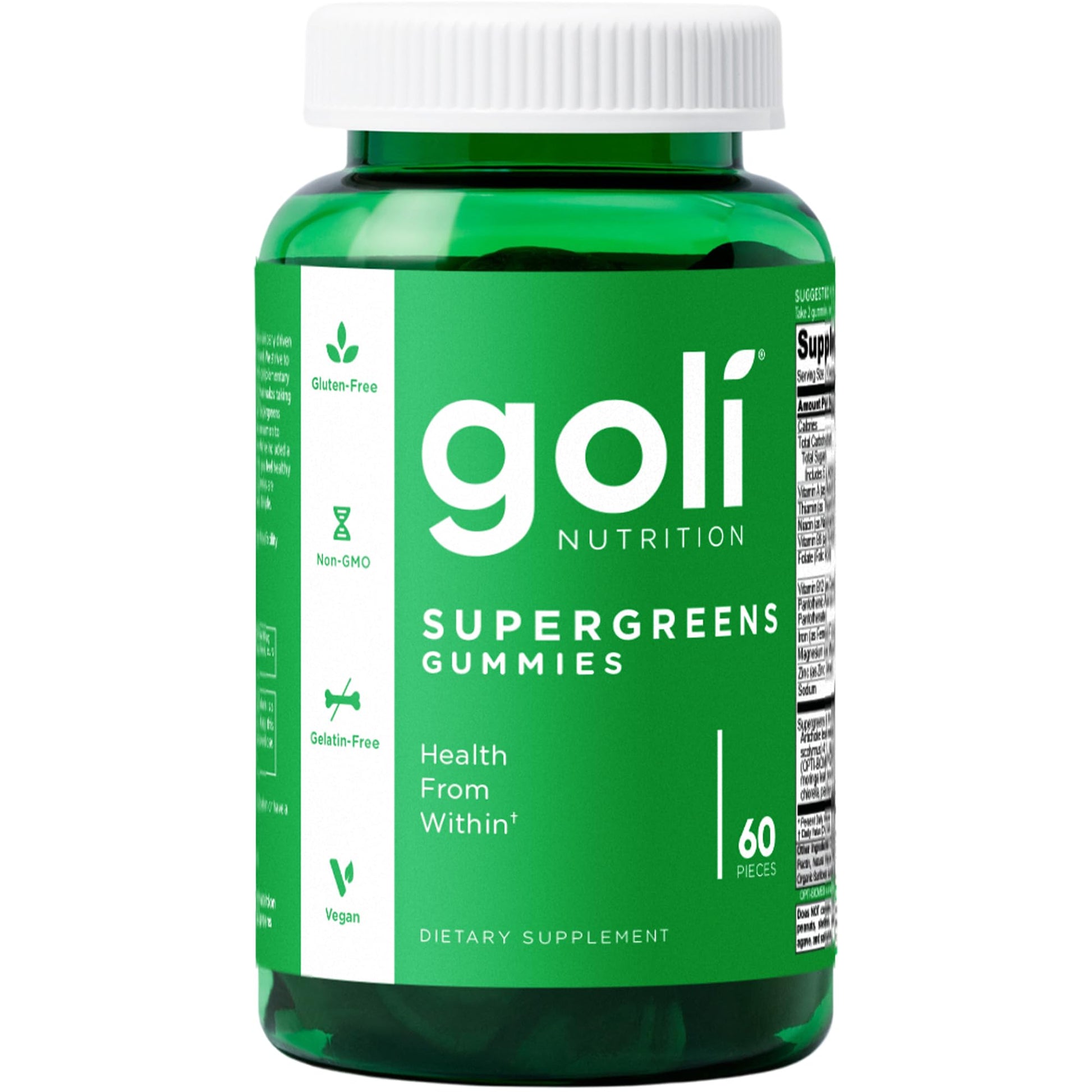 Goli Supergreens Gummies with Probiotics - Artichoke Leaf Extract, Spirulina, Kale, Vitamins A, B6, B12 - Vegan, Gluten-Free, Non-GMO Goli uk supplements