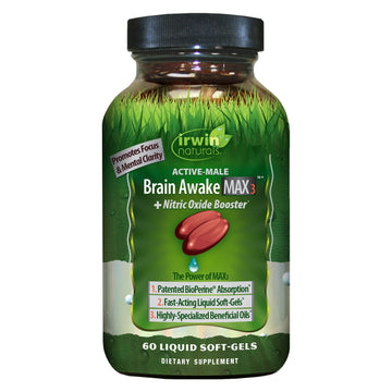 Irwin Naturals Brain Awake Max3 + Nitric Oxide Booster 60 Count Irwin Naturals uk supplements