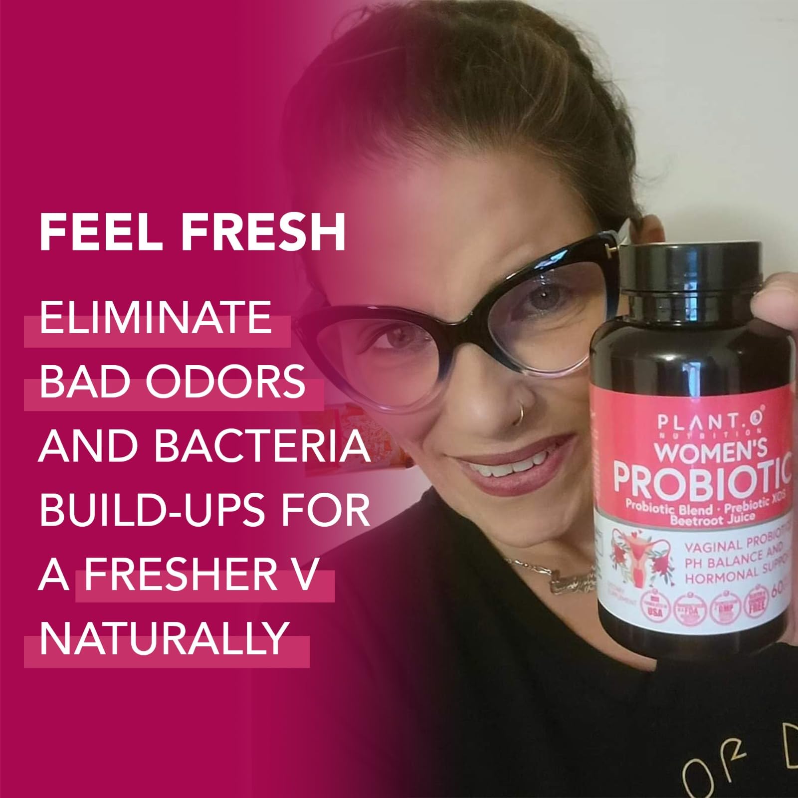 PLANT.O NUTRITION Vaginal Probiotics for Women with 4 Lactobacillus Strains Probiotic & Prebiotic Blend PLANT.O NUTRITION uk supplements