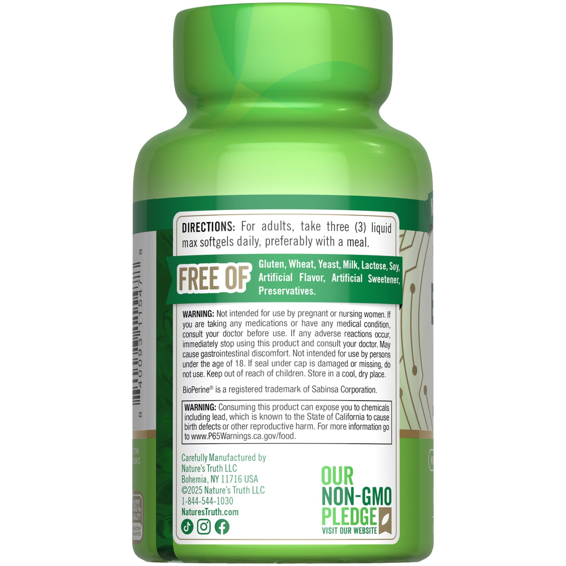 Nature's Truth Brain Up Softgels | 60 Count | with L-Theanine, Bacopa, B-12 & MCT | Non-GMO and Gluten Free Supplement Nature's Truth uk supplements