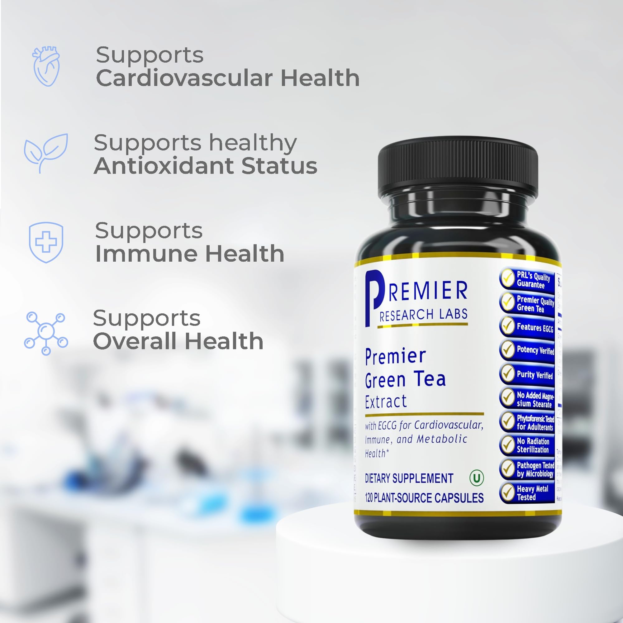Premier Research Labs Premier Green Tea Extract - Green Tea Capsules, Green Tea Extract Pills, Green Tea Supplement with ECGC, Camellia Sinensis, Pure, Vegan Friendly - 120 Vegetarian Capsules Premier Research Labs uk supplements