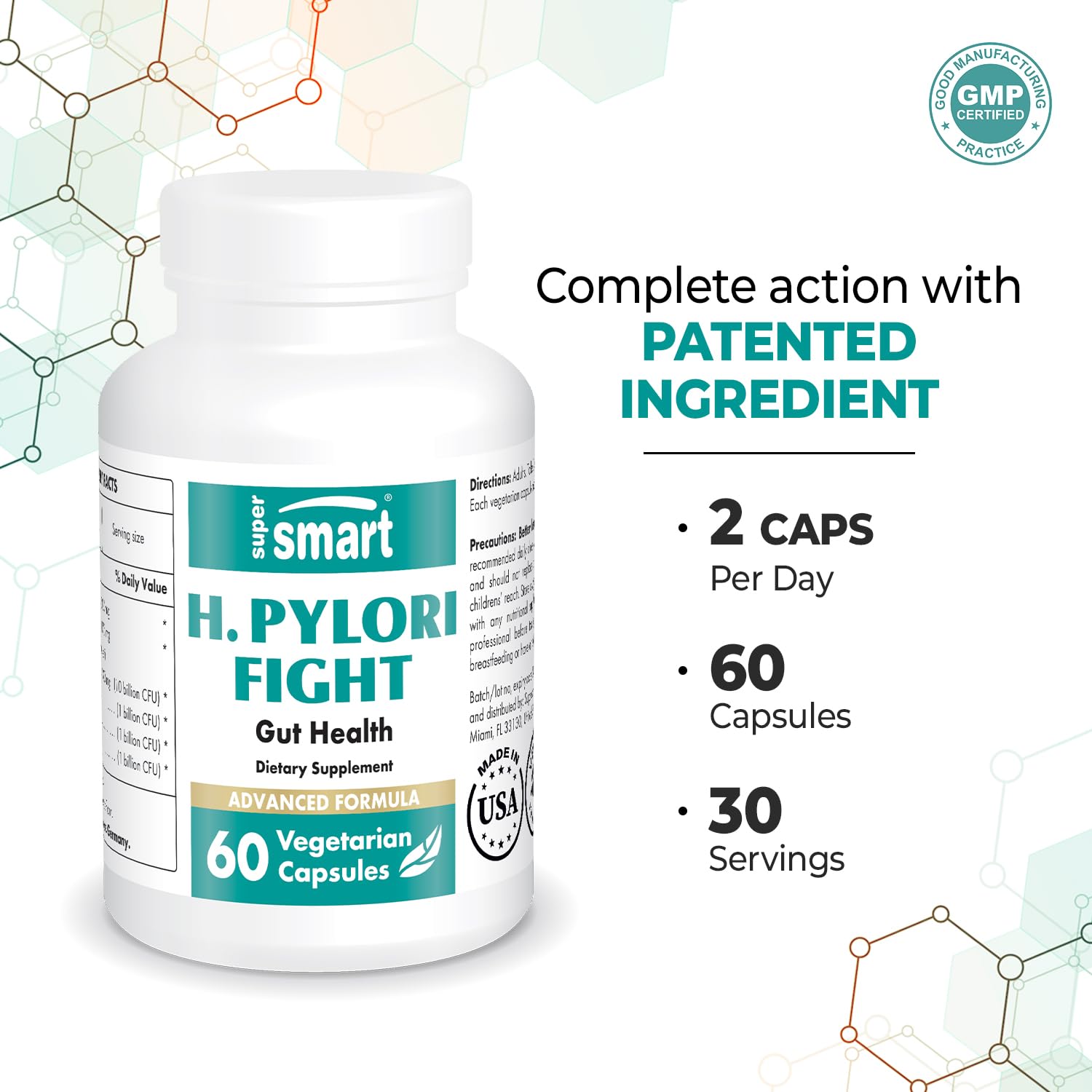 Supersmart - H. Pylori Fight Advanced Formula (Mastic Gum, Probiotics & Prebiotic) Supersmart uk supplements