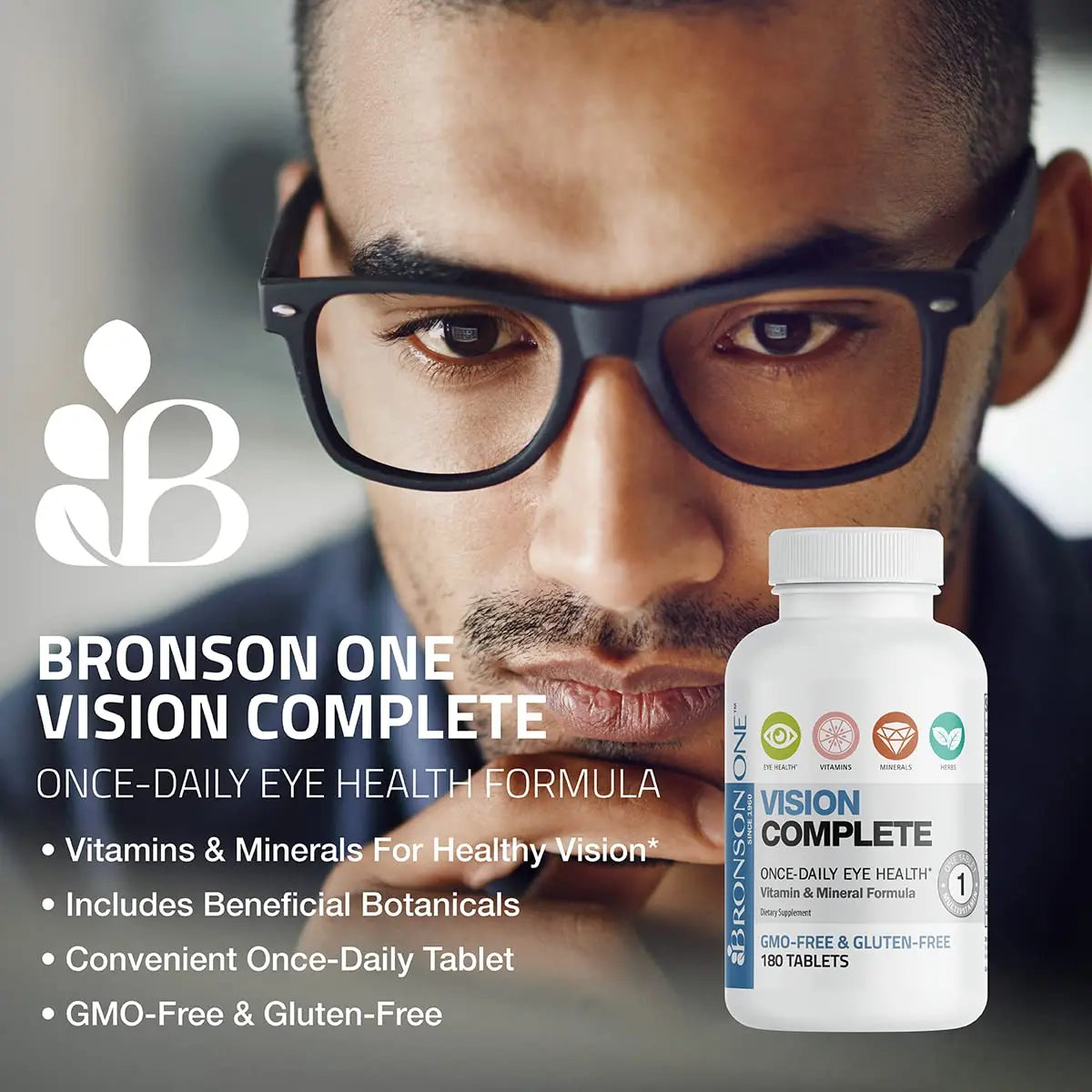 Bronson ONE Daily Vision Complete Eye Health Support Multivitamin Multimineral Supplement Formula, 180 Tablets Bronson uk supplements