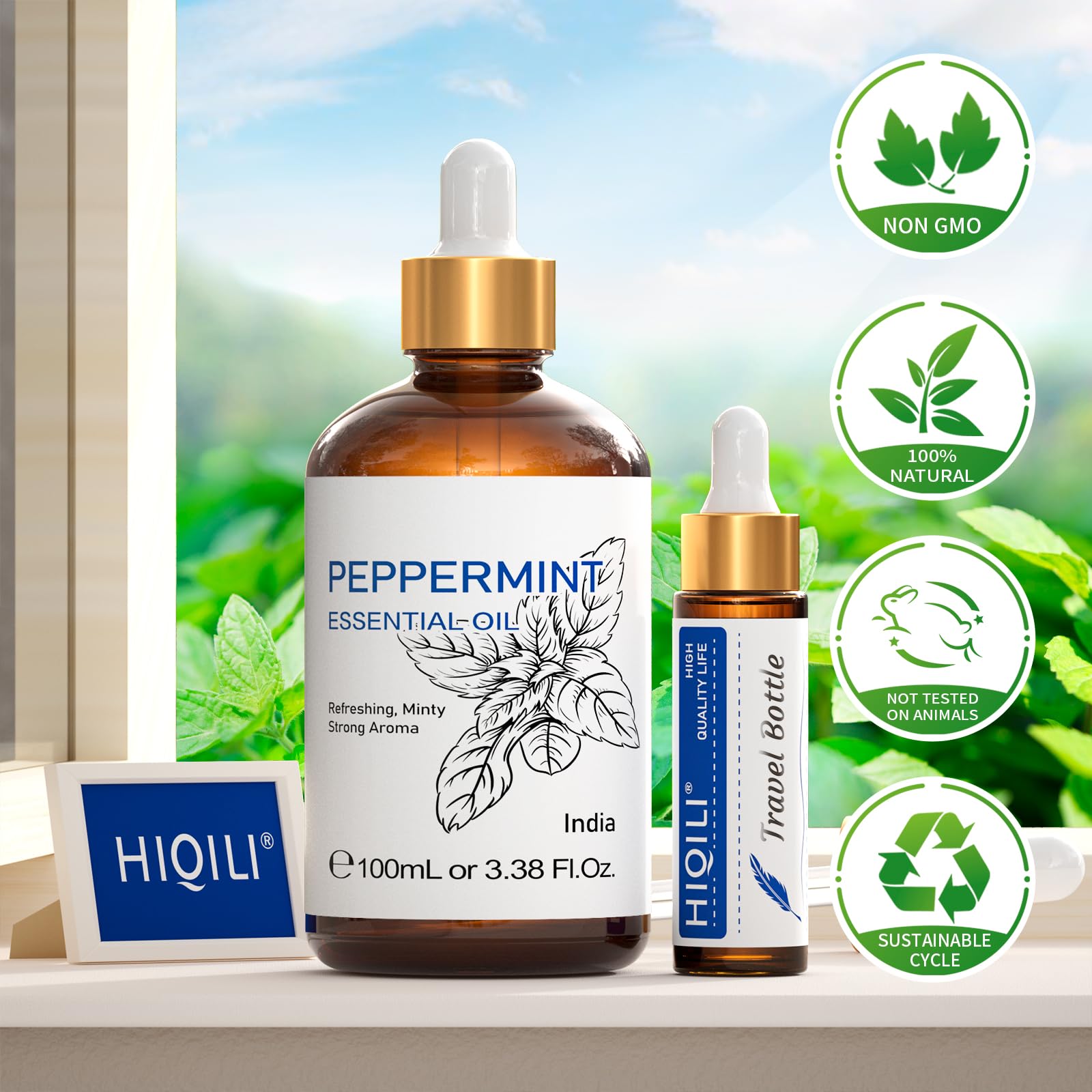 HIQILI Peppermint Essential Oil, 100% Pure Natural for Diffuser, Hair, Massage, Add to Spray HIQILI uk supplements