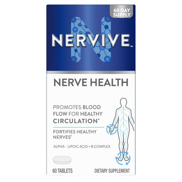 Nervive Nerve Health, Alpha Lipoic Acid, Fortify Nerve Health, Healthy Nerve Function, Healthy Blood Circulation, Supplement, Tablet, 60 Tablets Nervive uk supplements