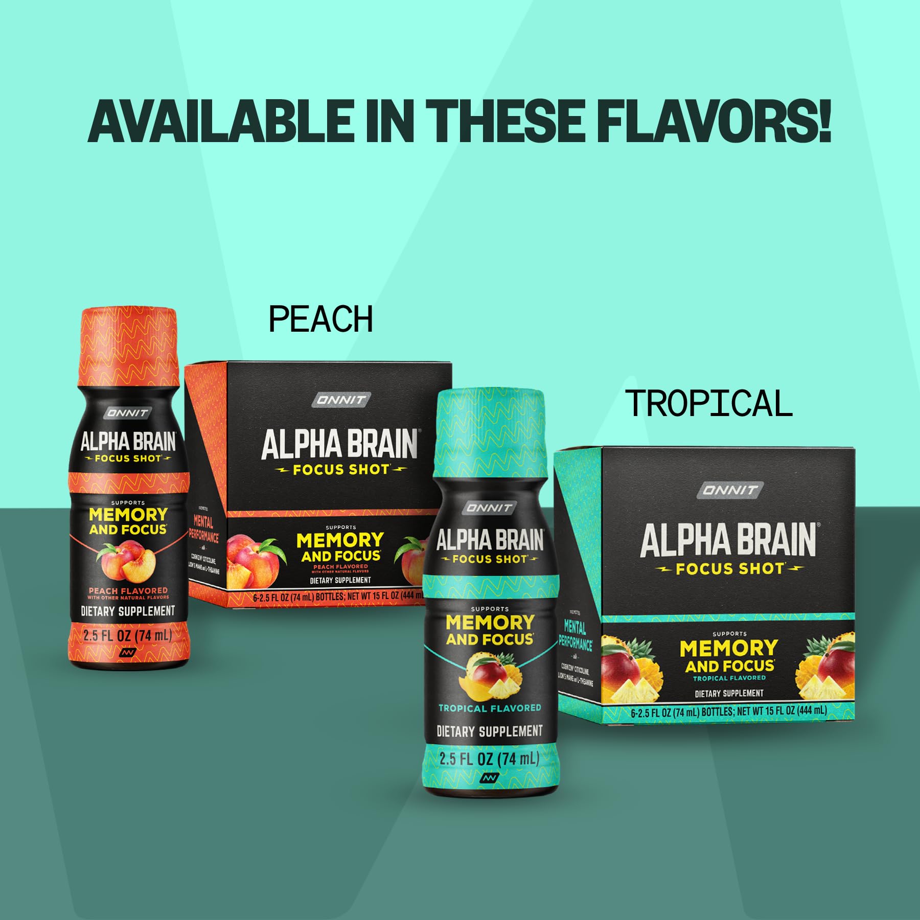 ONNIT Alpha Brain Focus Shot, Peach Flavor, Nootropic Dietary Supplement Drink That Supports Energy, Focus, and Mood, IGEN™ Non-GMO Tested, 2.5 fl oz, 6 Count ONNIT uk supplements