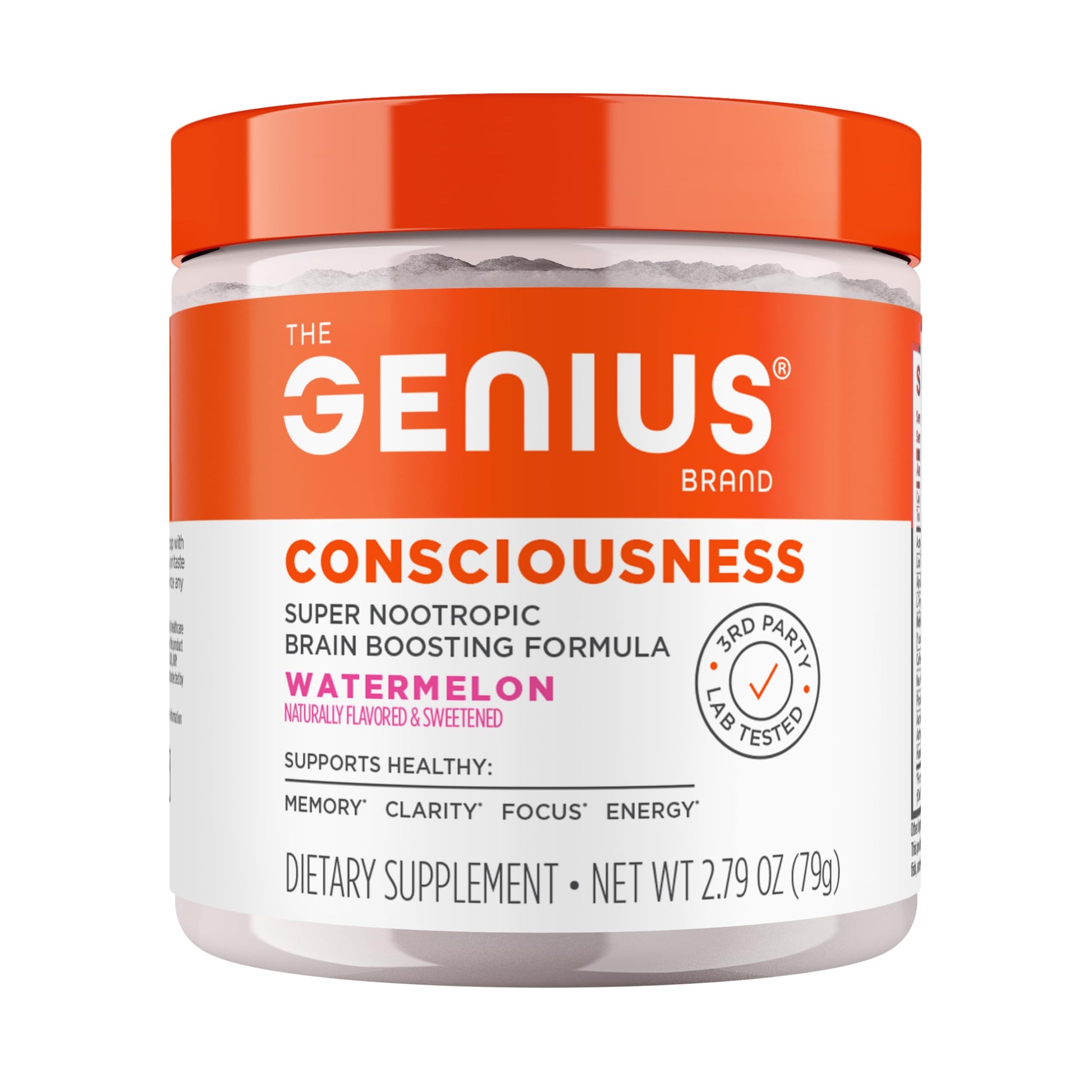 Genius Consciousness - Premium Nootropic Powder for Focus, Memory & Mental Clarity - AlphaSize, NeuroFactor, Lion’s Mane & Dynamine - Natural Brain Booster for Studying, Work & Creativity – Watermelon The Genius Brand uk supplements