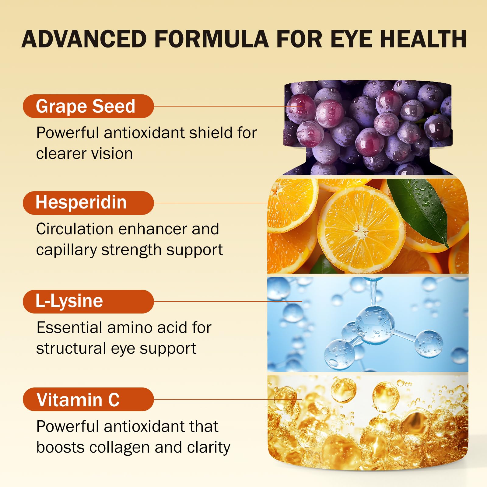 Besgiful Eye Supplement for Vitreous Health, Promotes Clear Vision, Improves Eye Strain & Dryness, Reduces Squiggly Lines, Eye Degeneration, Clear Eye Support, 90 Vegan Capsules Besgiful uk supplements