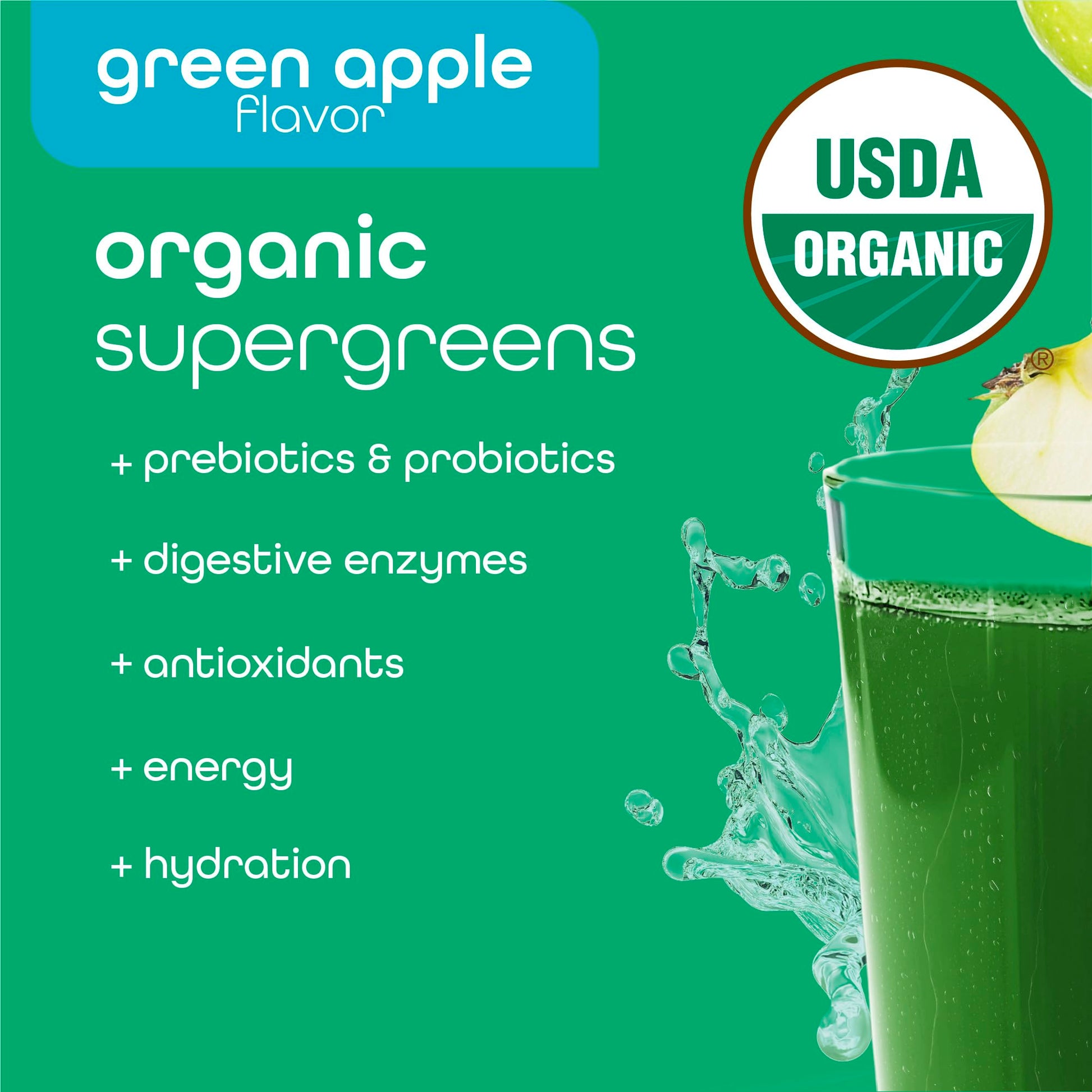 Zena Nutrition Organic Super Greens Energy & Hydration Powder, 70+ Superfoods, 0 Sugar, 5G Fiber, Spirulina, Chlorella, Prebiotics/Probiotics, Natural Caffeine + Electrolytes, 40 Drink Mix Packets Zena Nutrition uk supplements