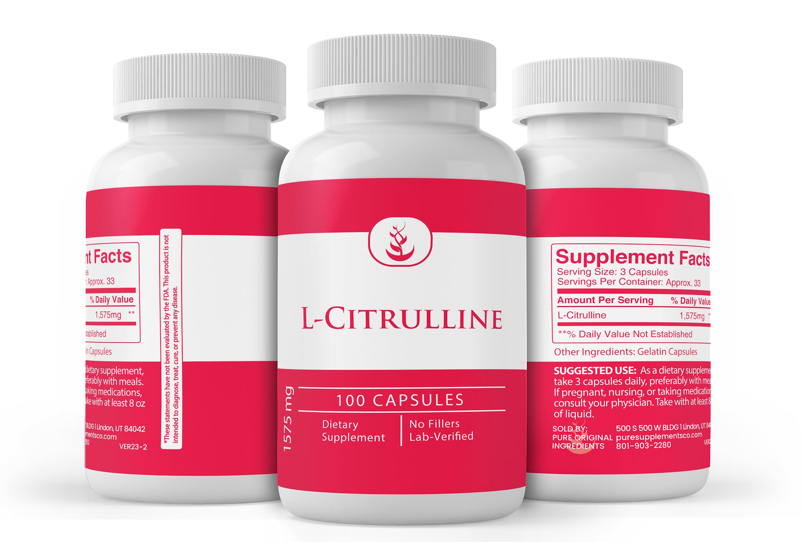 Pure Original Ingredients L-Citrulline, (100 Capsules) Always Pure, No Additives Or Fillers PURE ORIGINAL INGREDIENTS uk supplements