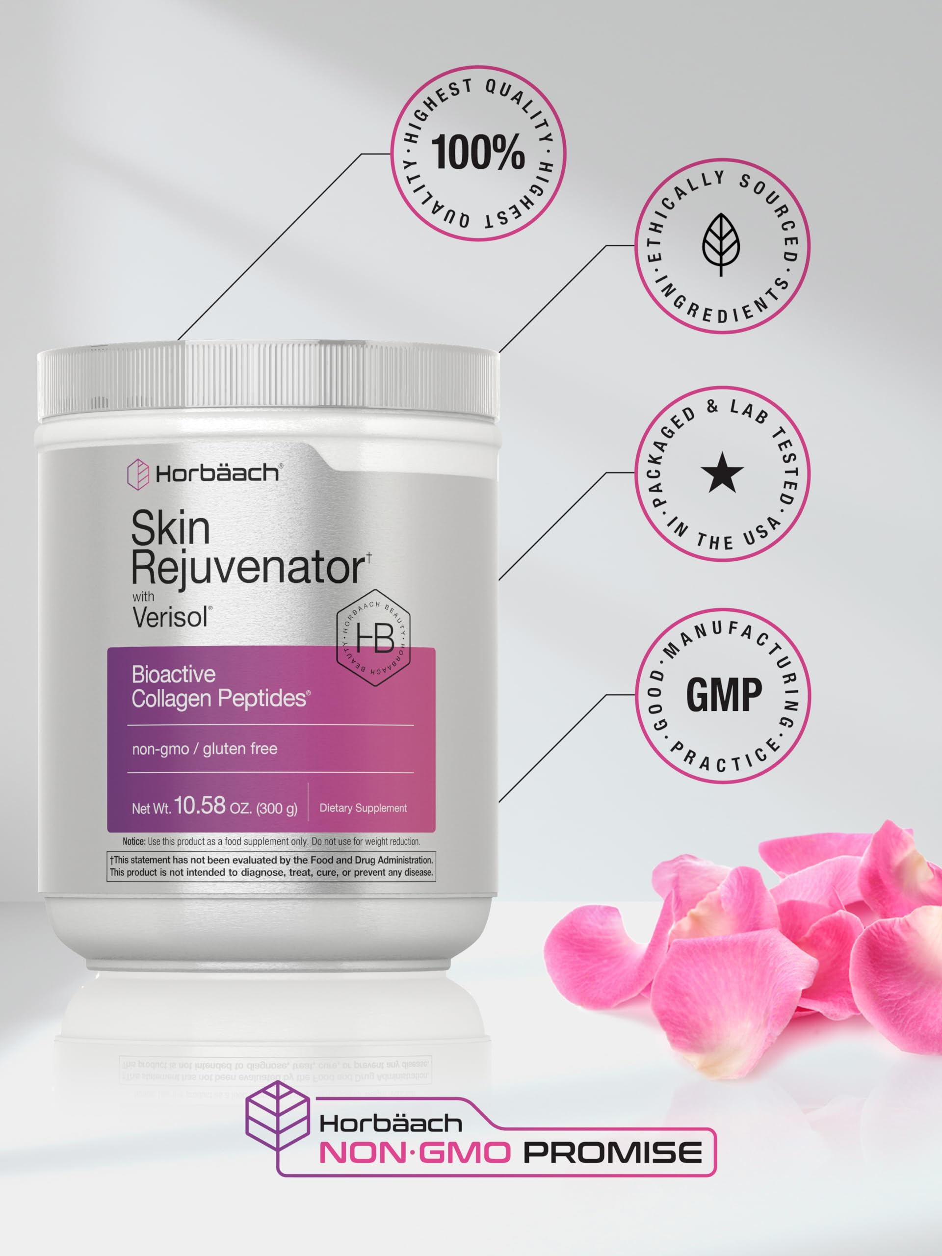 Horbäach Skin Rejuvenator with Verisol 10.58 oz | Bioactive Collagen Peptide Powder | Types I and III | Non GMO, Gluten Free Supplement Horbäach uk supplements