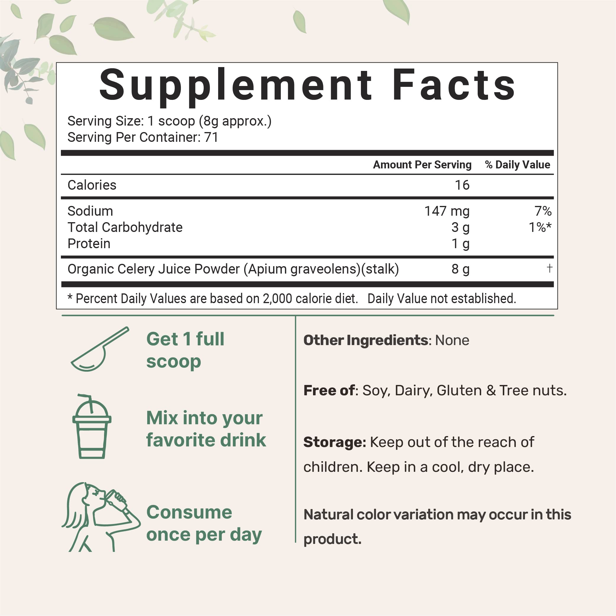 Organic Celery Juice Powder, 20 Ounce (1.25 Pound), 71 Serving, Celery Detox and Cold Micro Ingredients uk supplements