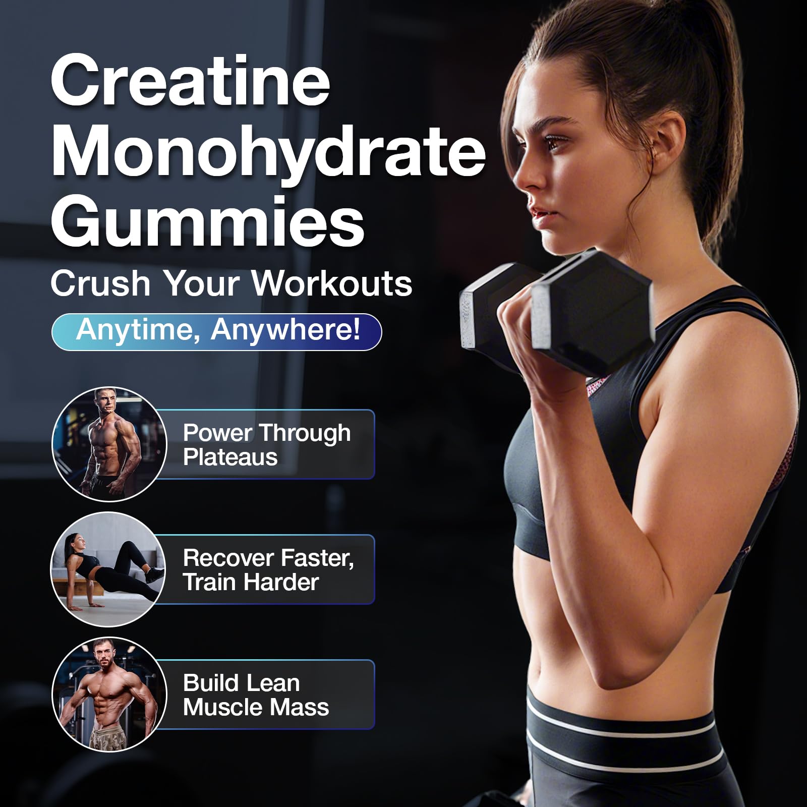 MaxHemp Creatine Gummies for Men & Women - Creatine Monohydrate Gummies 5g, Muscle Builder, Energy Boost & Pre-Workout Supplement, MaxHemp uk supplements