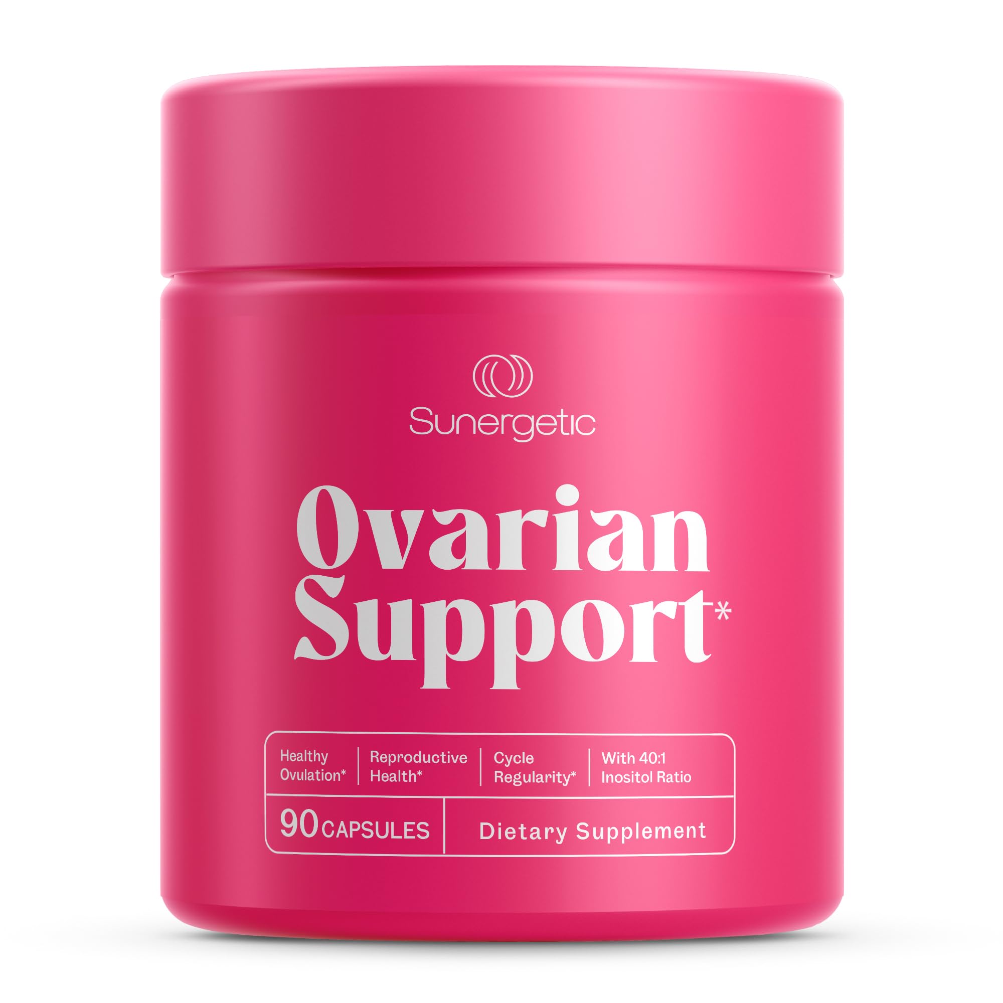 Premium Ovarian Health Support Supplement – Hormone Balance, Ovulation & Cycle Regularity - Myo-Inositol & D-Chiro Inositol Supplement for Women – 40:1 Inositol Ratio With Folate & DIM – 90 Capsules Sunergetic uk supplements