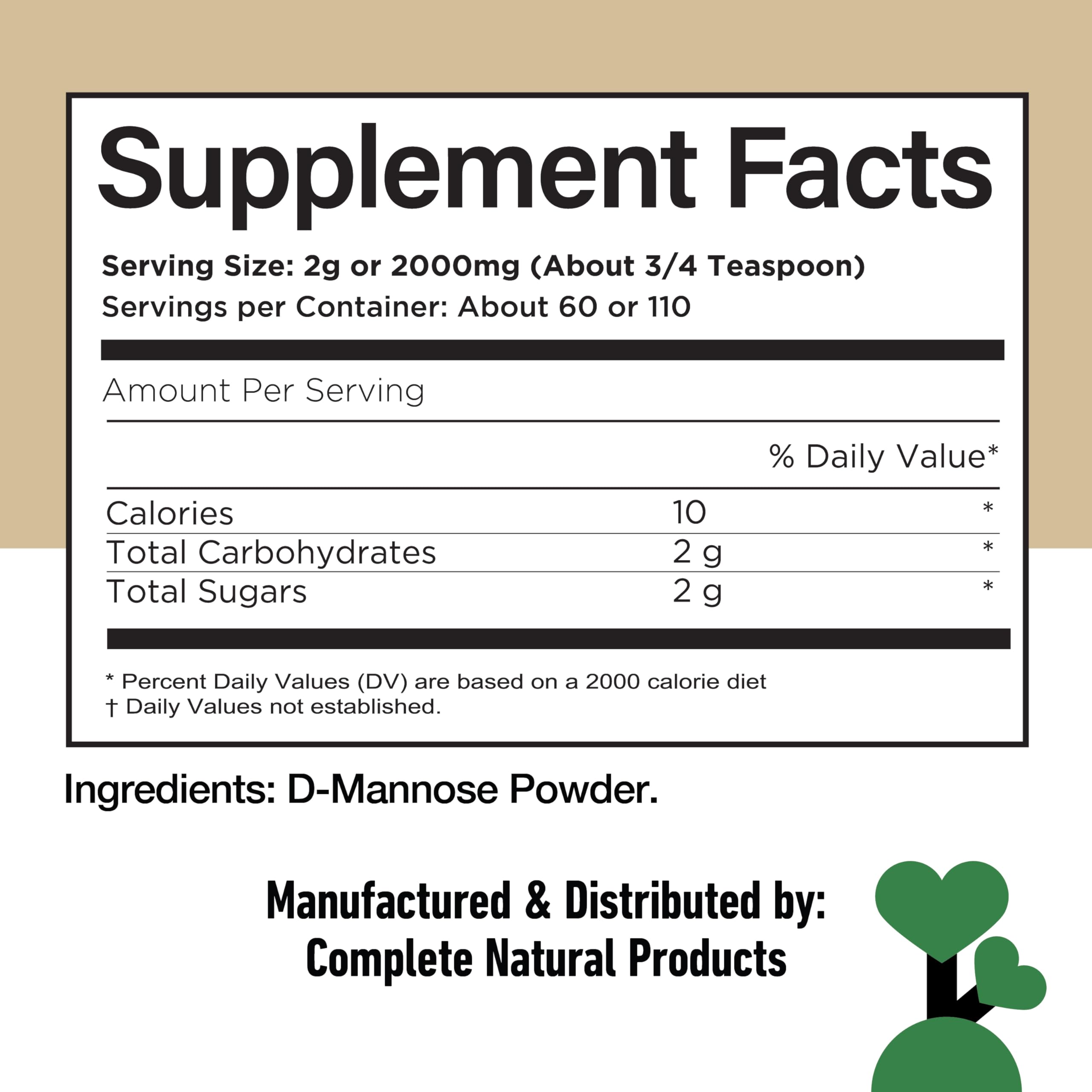 D Mannose Powder Supplement 8oz - Powder D Mannose for Urinary Tract & Bladder Health Support, Bulk Easy Mix Formula, 115 Servings, No Fillers, Non GMO & Gluten Free Support, Kosher Certified Made USA Complete Natural Products uk supplements