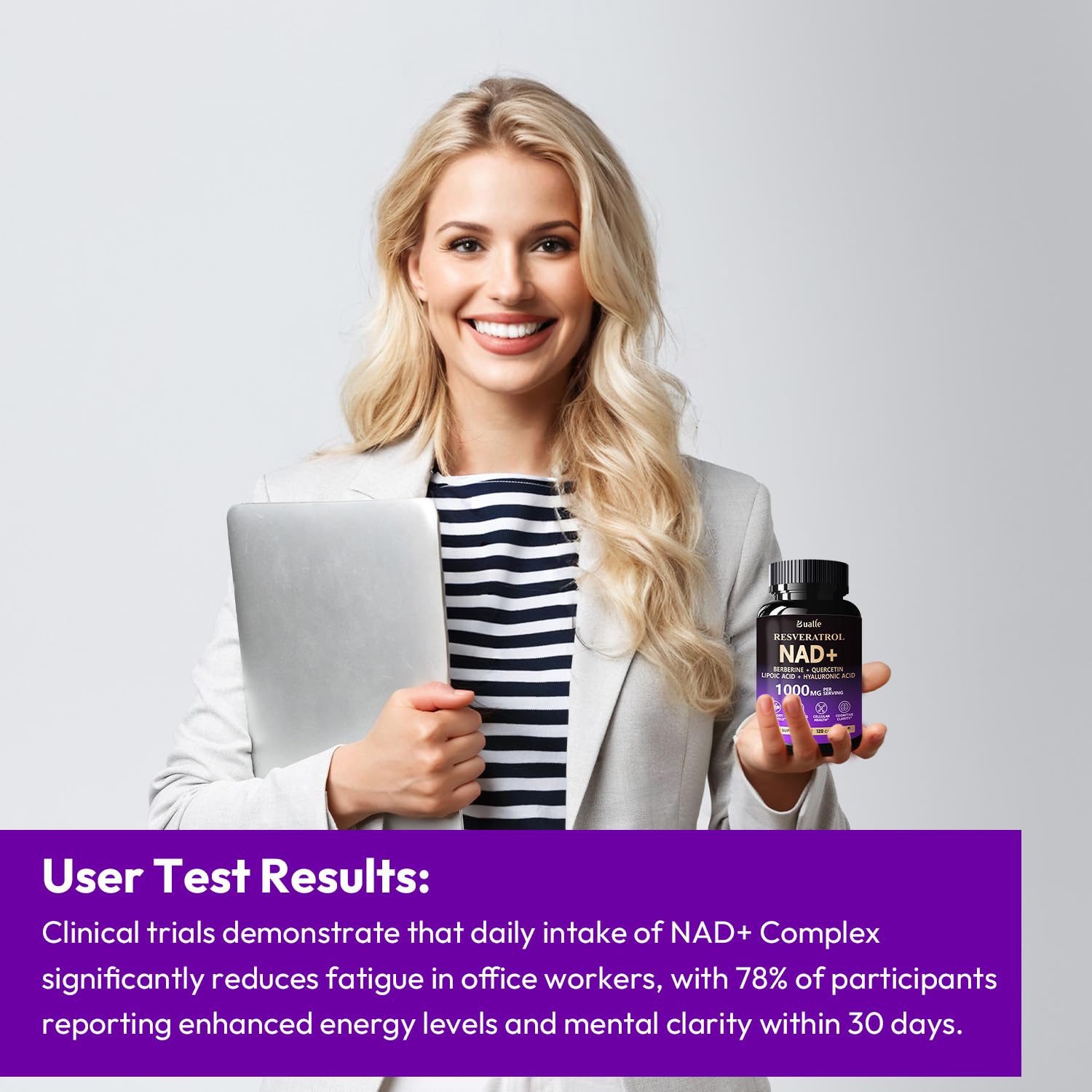 Bualle NAD Supplement, Liposomal NAD Resveratrol Supplement Contains Berberine, Alpha Lipoic Acid,Hyaluronic Acid & Quercetin - Joint Function& Support Anti-Aging,NMN Alternative -120 Capsules Bualle uk supplements